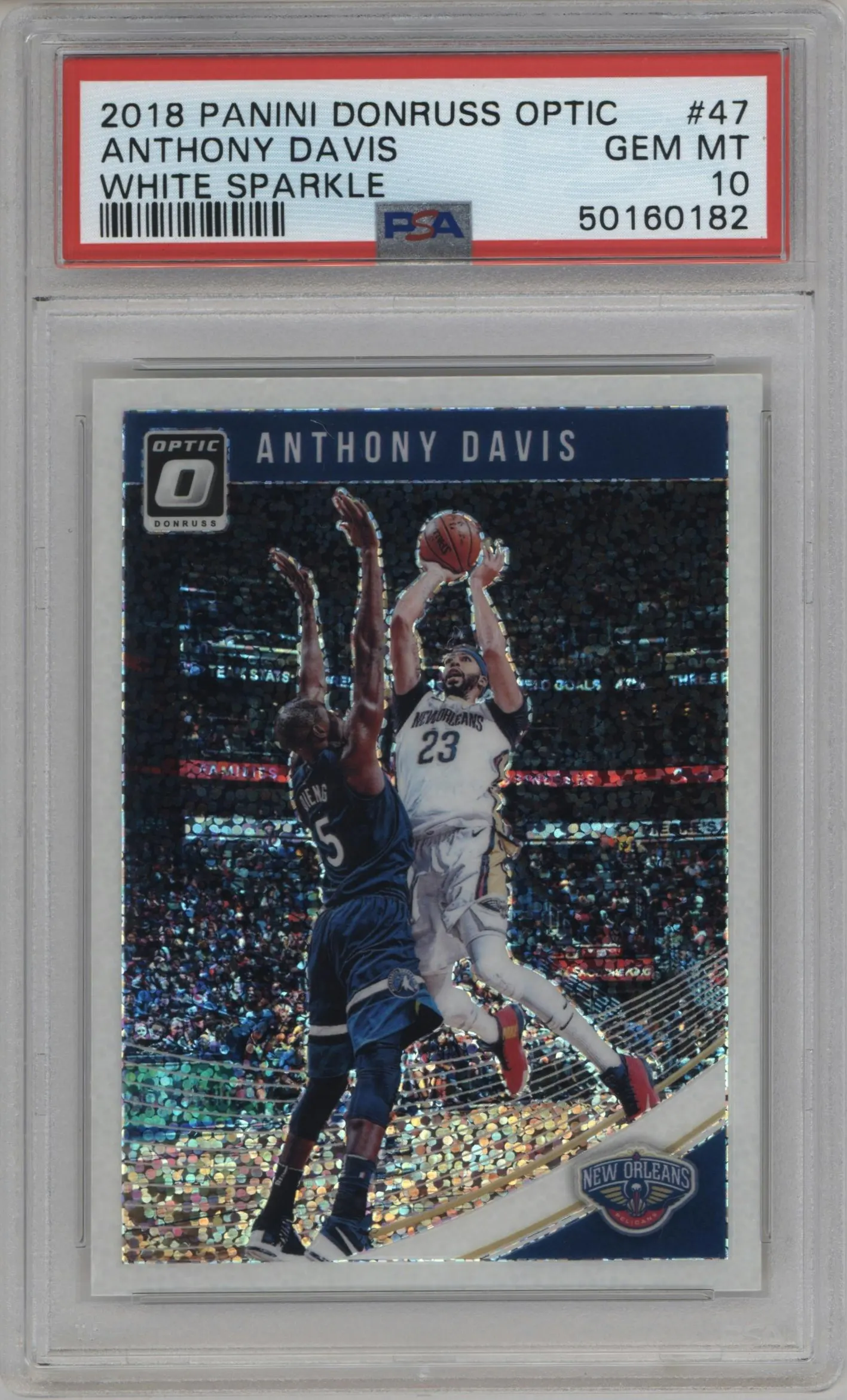 2018 Panini Donruss Optic Anthony Davis White Sparkle #47 PSA 10