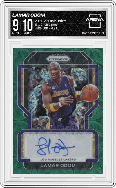 2021 Panini Prizm Sig. Lamar Odom Choice Green ARENA CLUB 9
