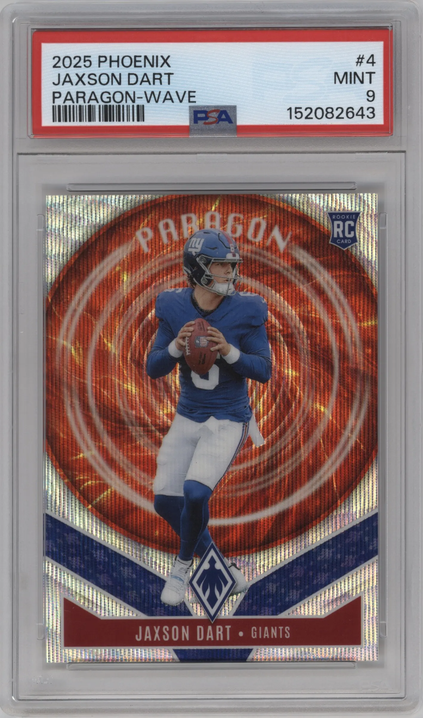 2025 Panini Phoenix Paragon Jaxson Dart Wave #4 PSA 9