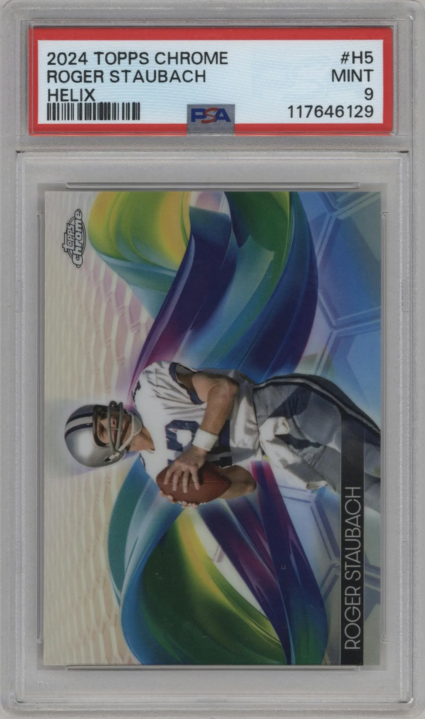 2024 Topps Chrome Helix Roger Staubach #H-5 PSA 9