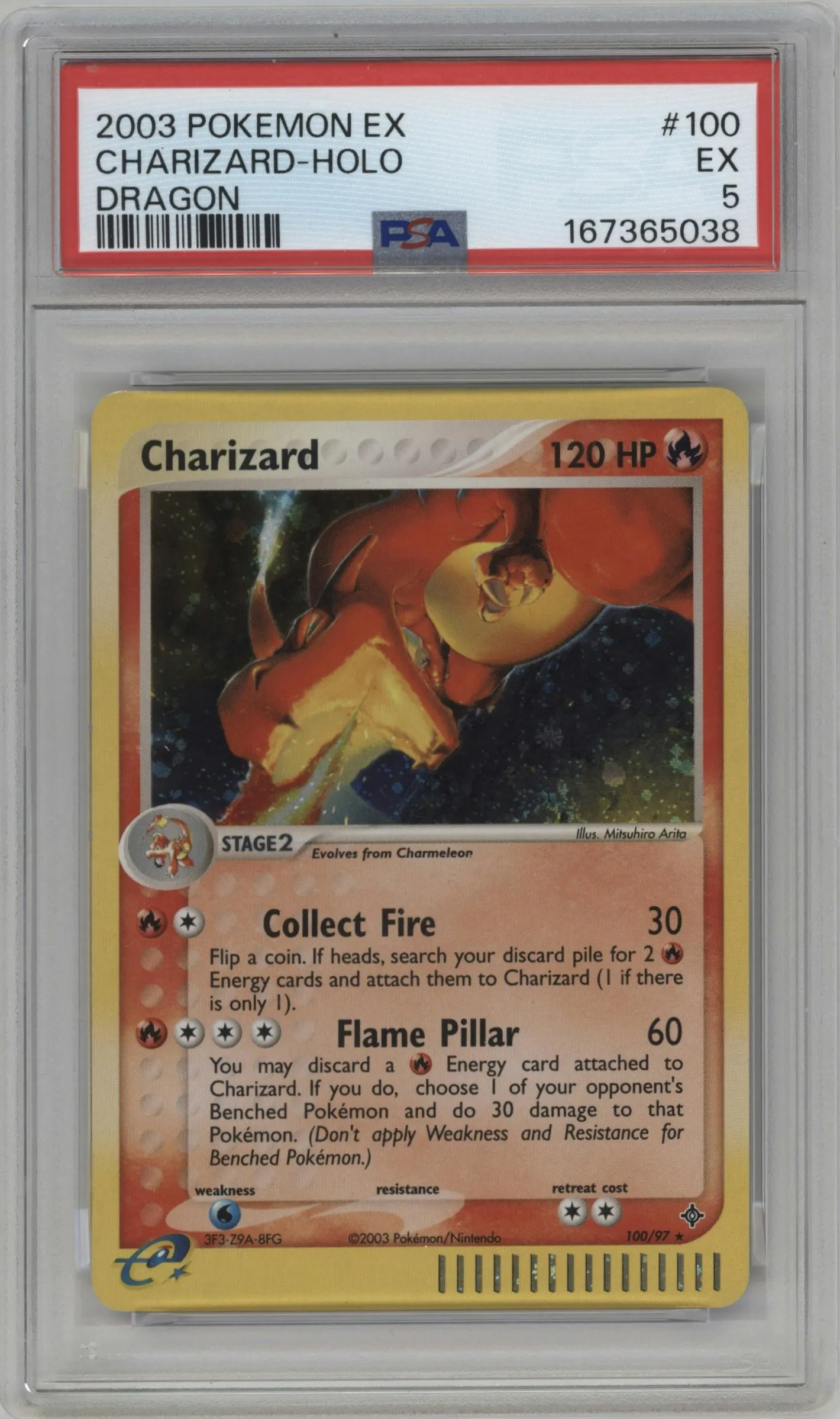2003 Pokemon EX Dragon Charizard #100 PSA 5