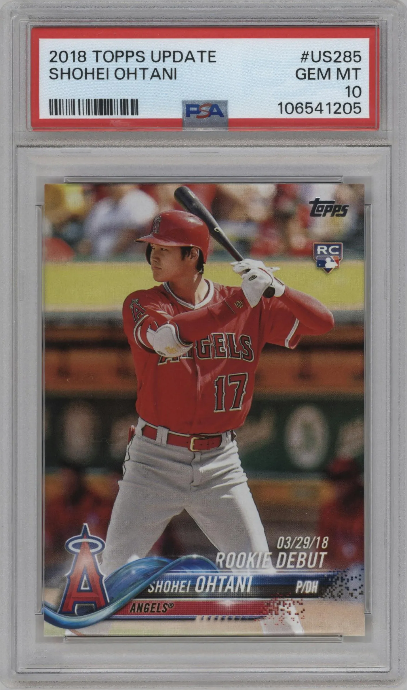2018 Topps Update Shohei Ohtani #US285 PSA 10