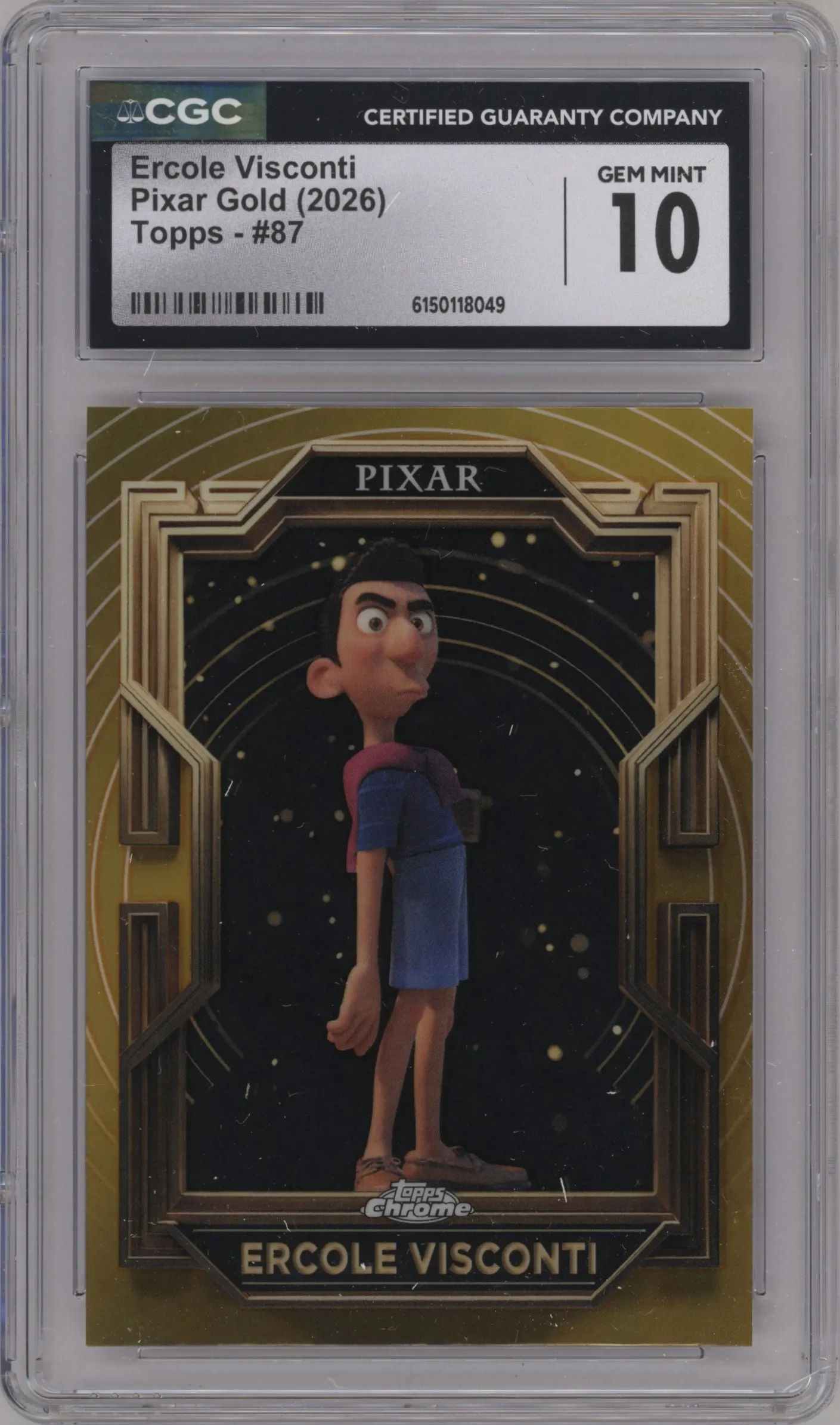 2025 Topps Pixar Gold Ercole Visconti #87 CGC 10