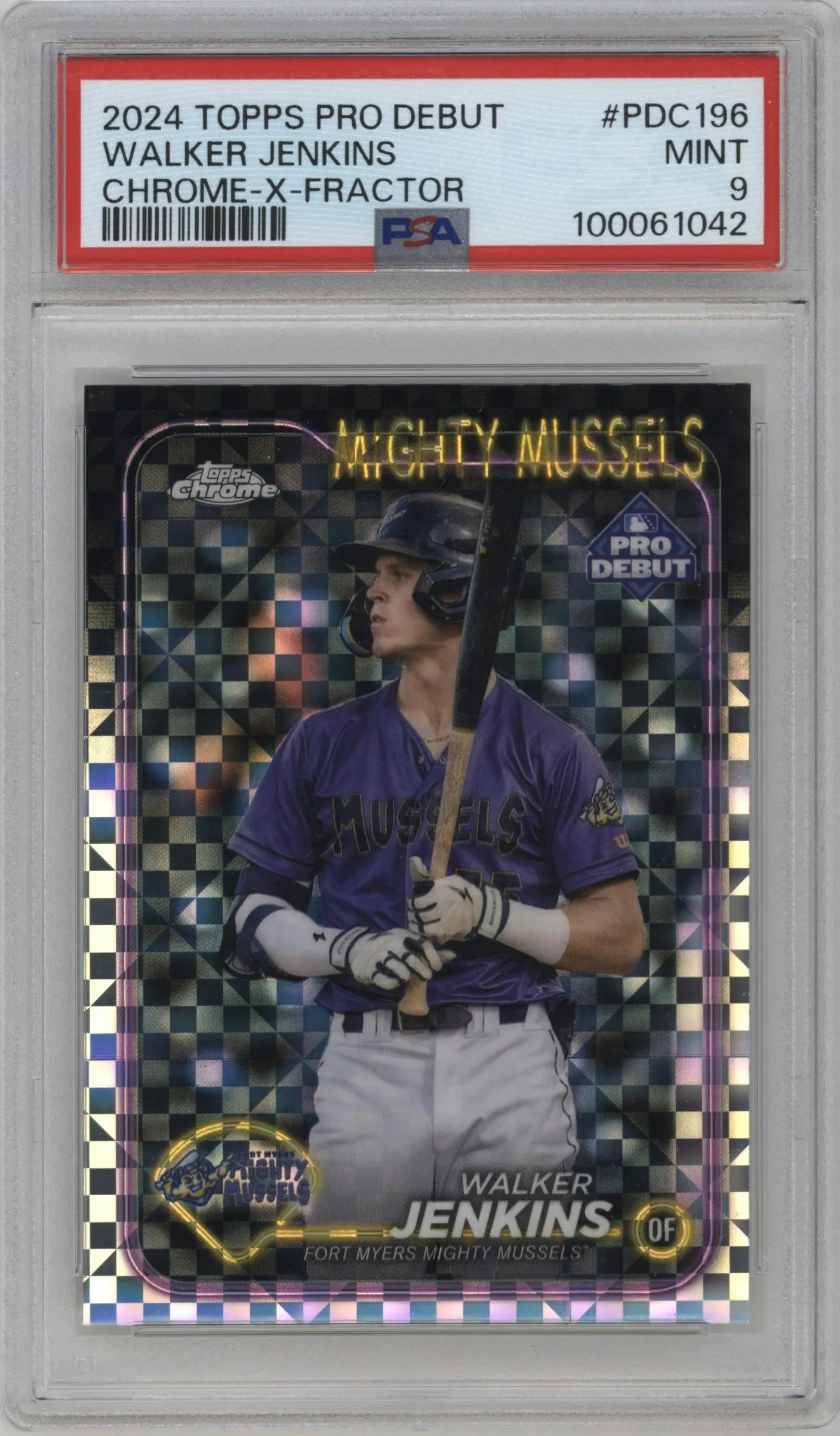 2024 Topps Pro Debut Chrome Walker Jenkins X-Fractor #PDC-196 PSA 9