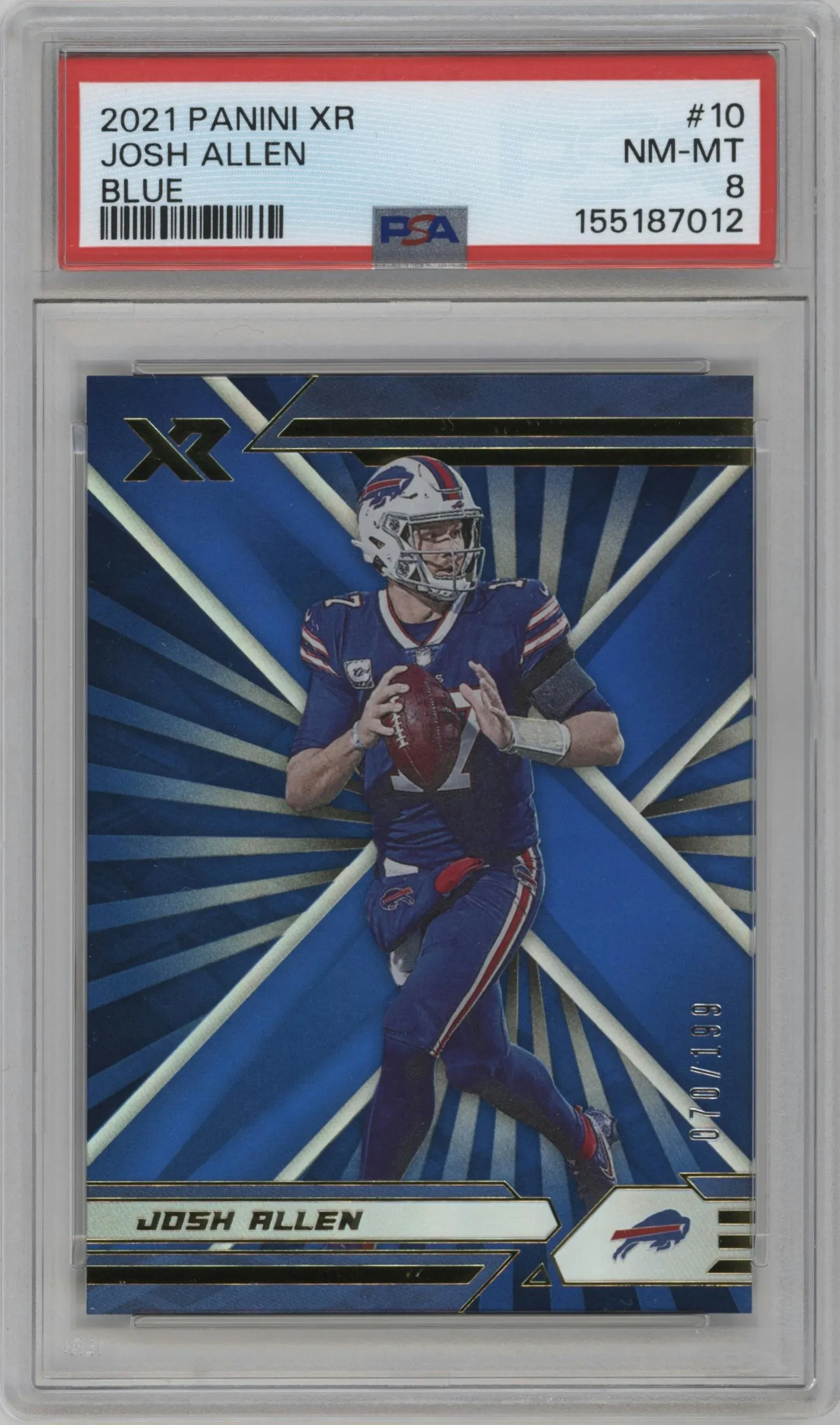 2021 Panini XR Josh Allen Blue PSA 8