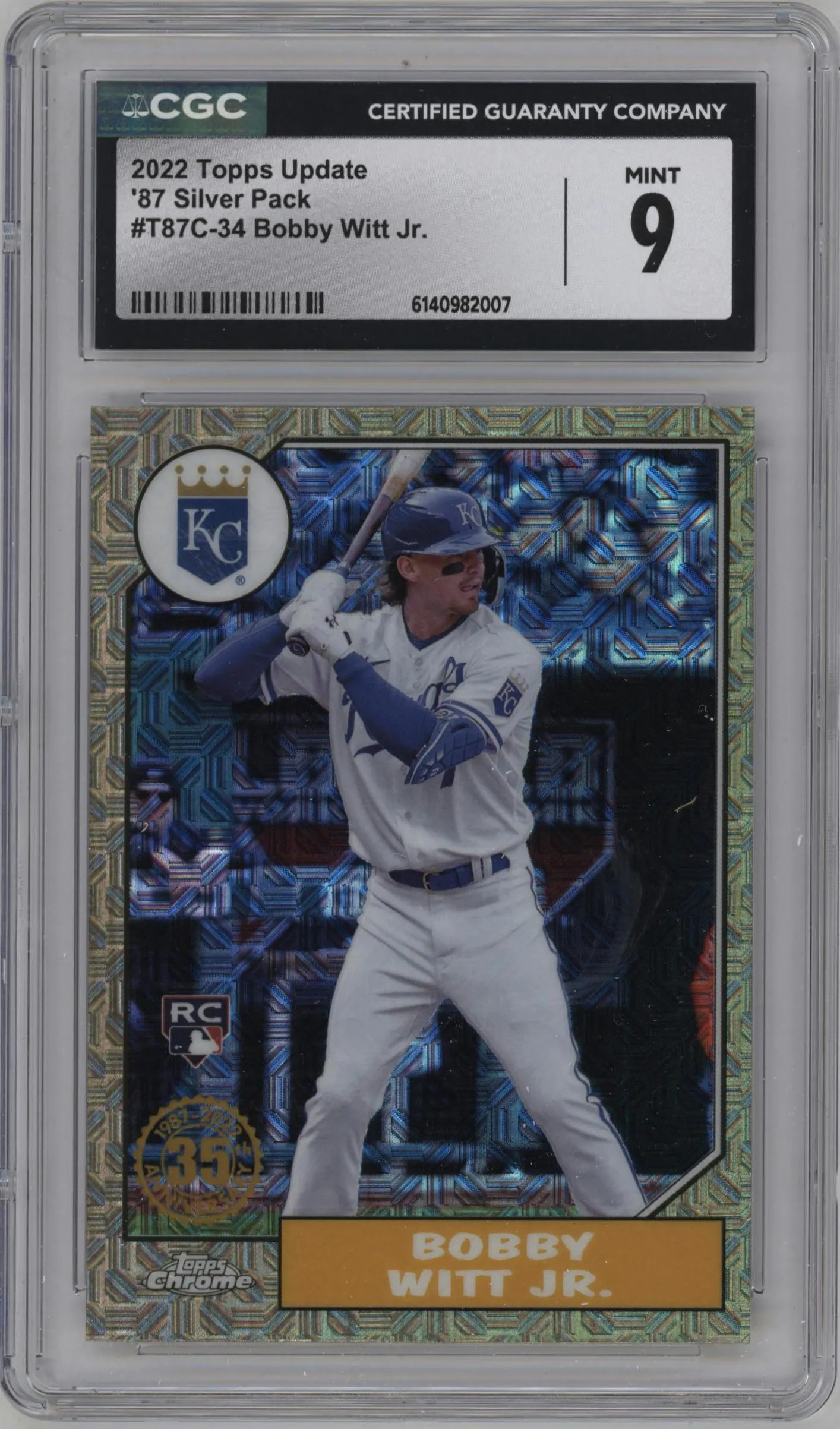 2022 Topps Silver Pack 1987 Topps Bobby Witt Jr. #T87C-34 CGC 9