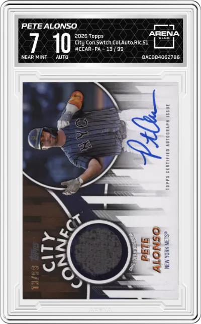 2026 Topps City Con.Swtch.Col.Auto.Rlc.S1 Pete Alonso #CCAR-PA ARENA CLUB 7