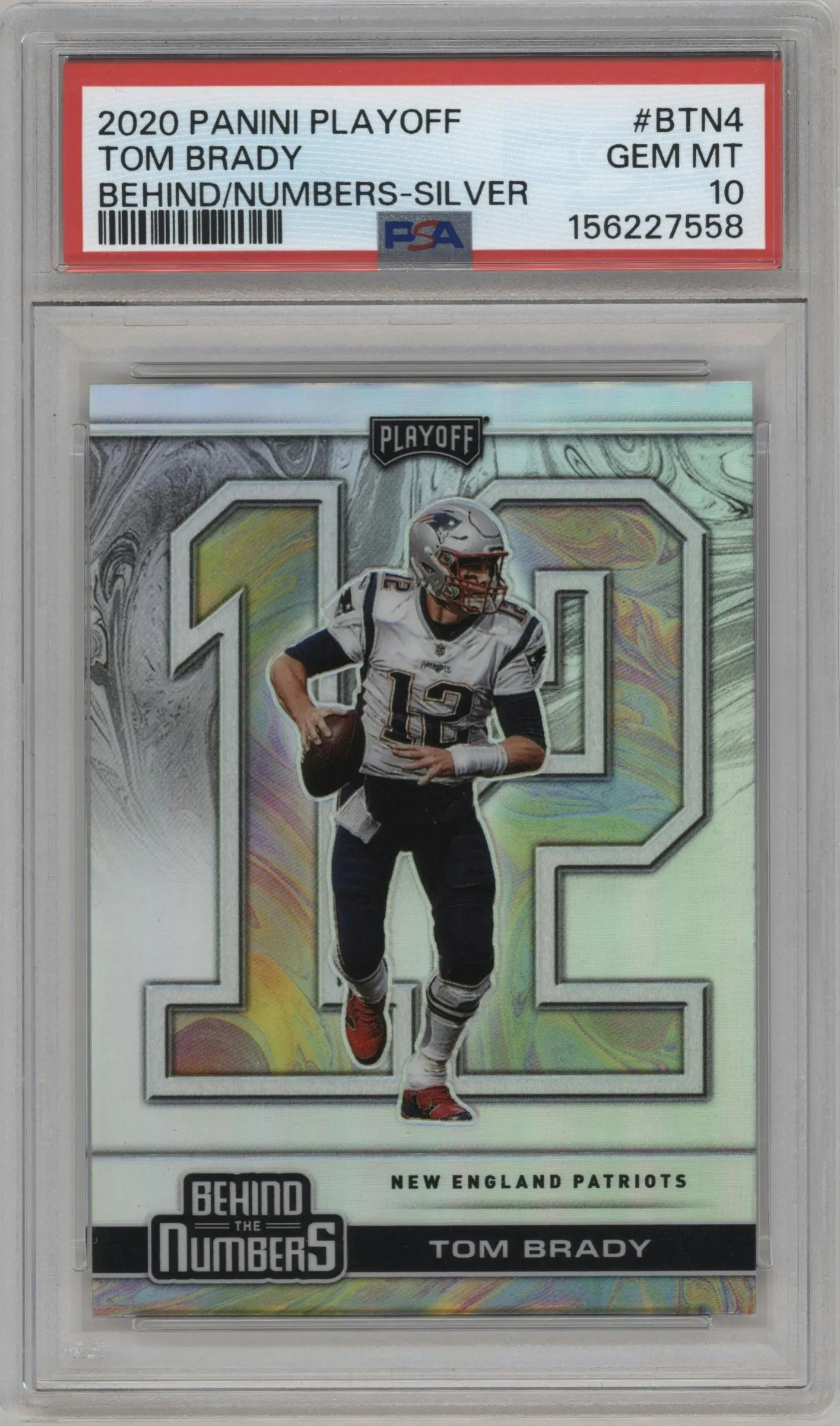 2020 Panini Playoff Behind the Numbers Tom Brady Silver #BTN-4 PSA 10