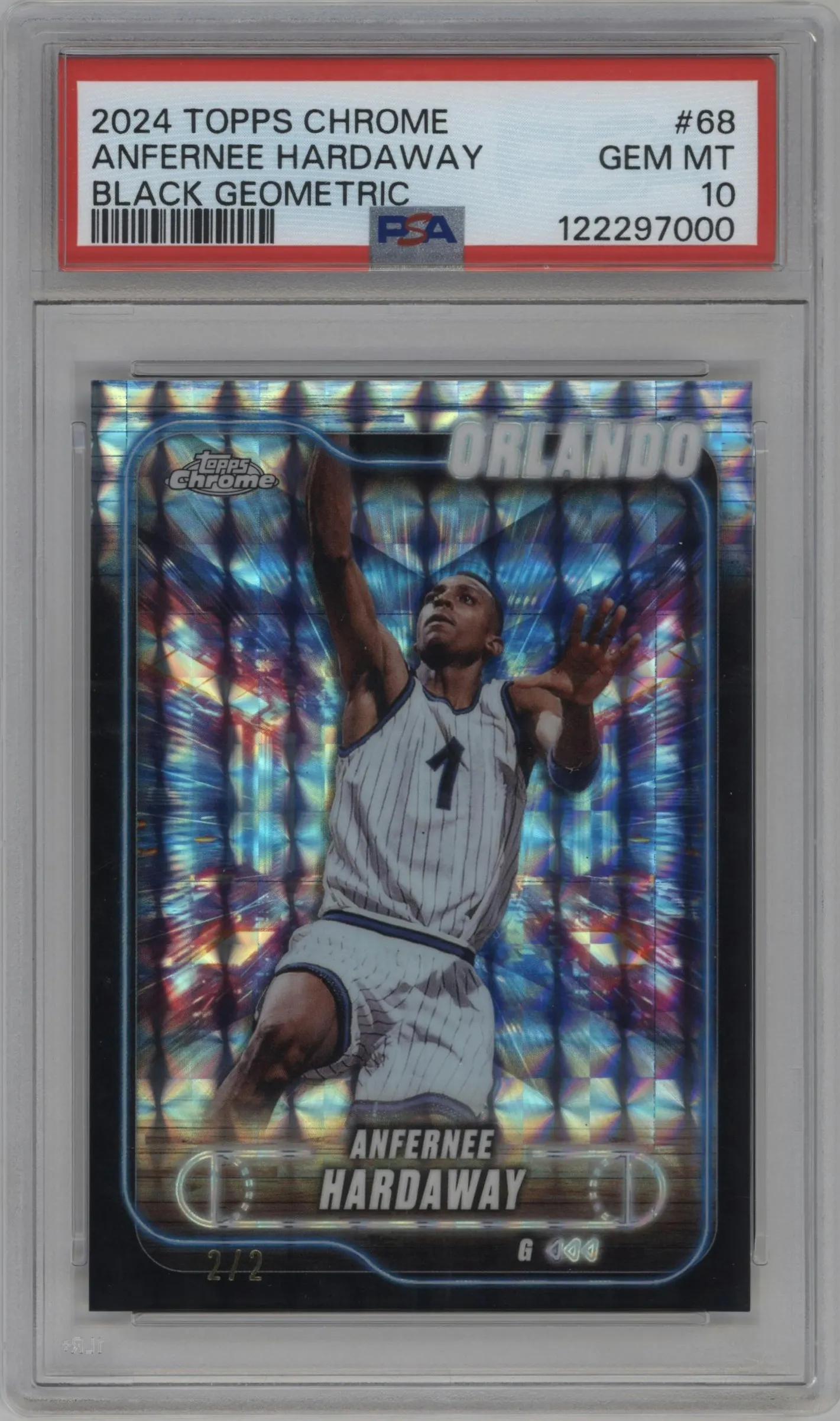 2024 Topps Chrome Anfernee Hardaway Black Geometric Refractor #68 PSA 10