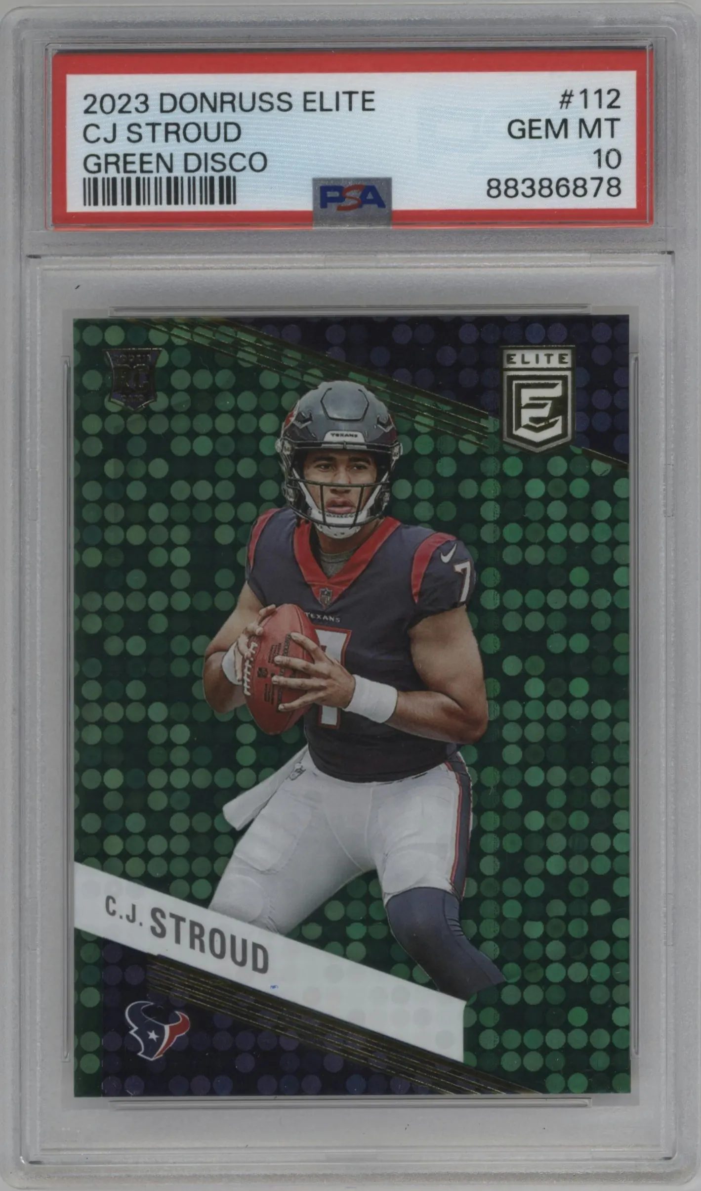 2023 Donruss Elite C.J. Stroud Green Disco #112 PSA 10