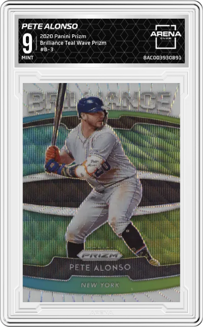 2020 Panini Prizm Brilliance Pete Alonso Teal Wave Prizm ARENA CLUB 9