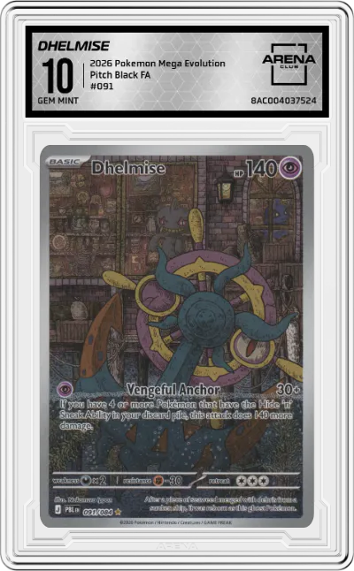 2026 Pokemon Mega Evolution Pitch Black Dhelmise #091 ARENA CLUB 10