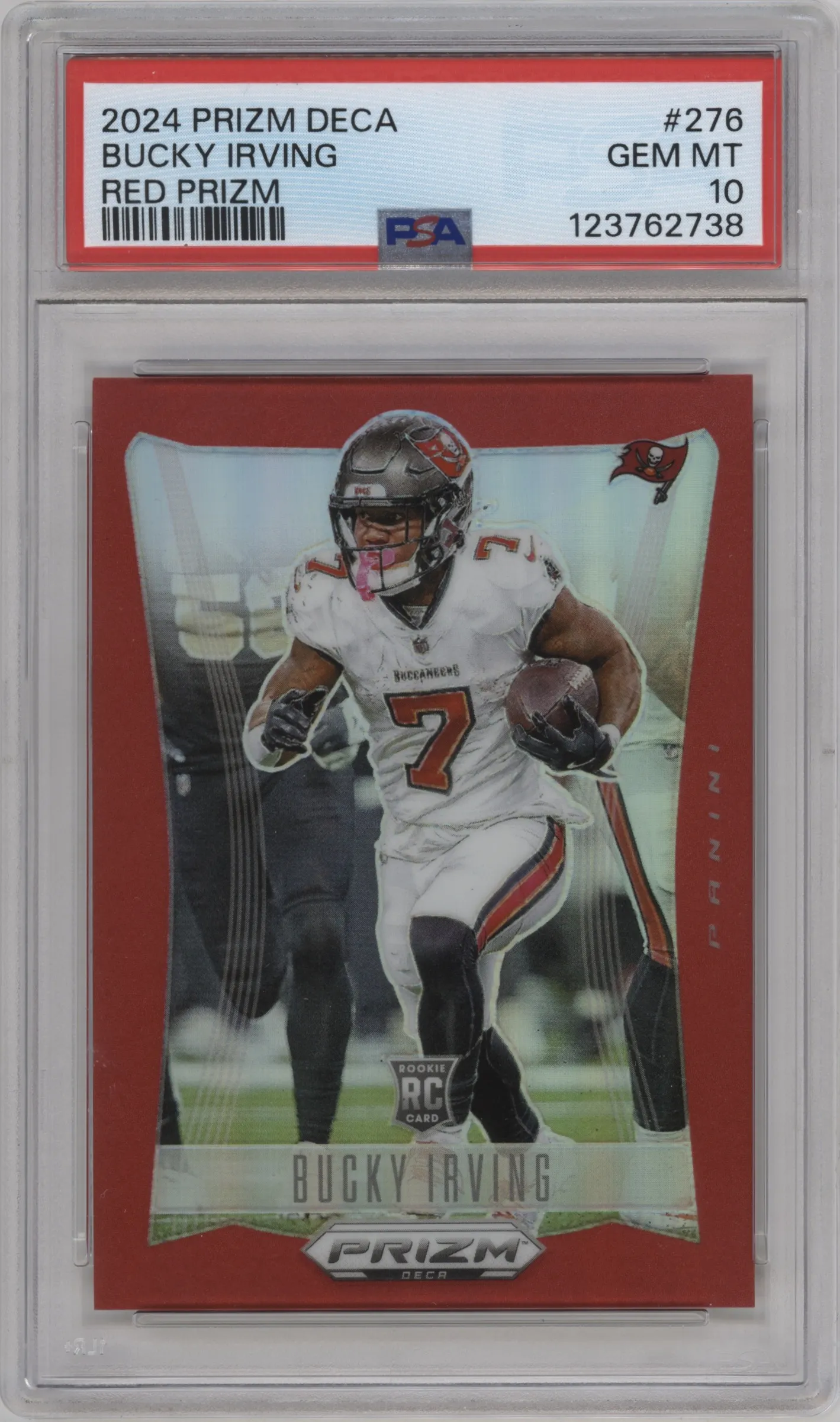 2024 Panini Prizm Deca Bucky Irving Red Prizm PSA 10