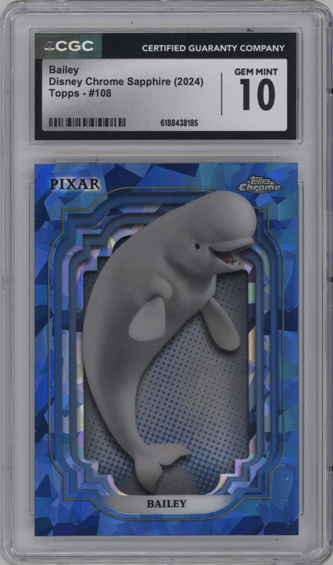 2024 Topps Chrome Disney Sapphire Edition Bailey #108 CGC 10