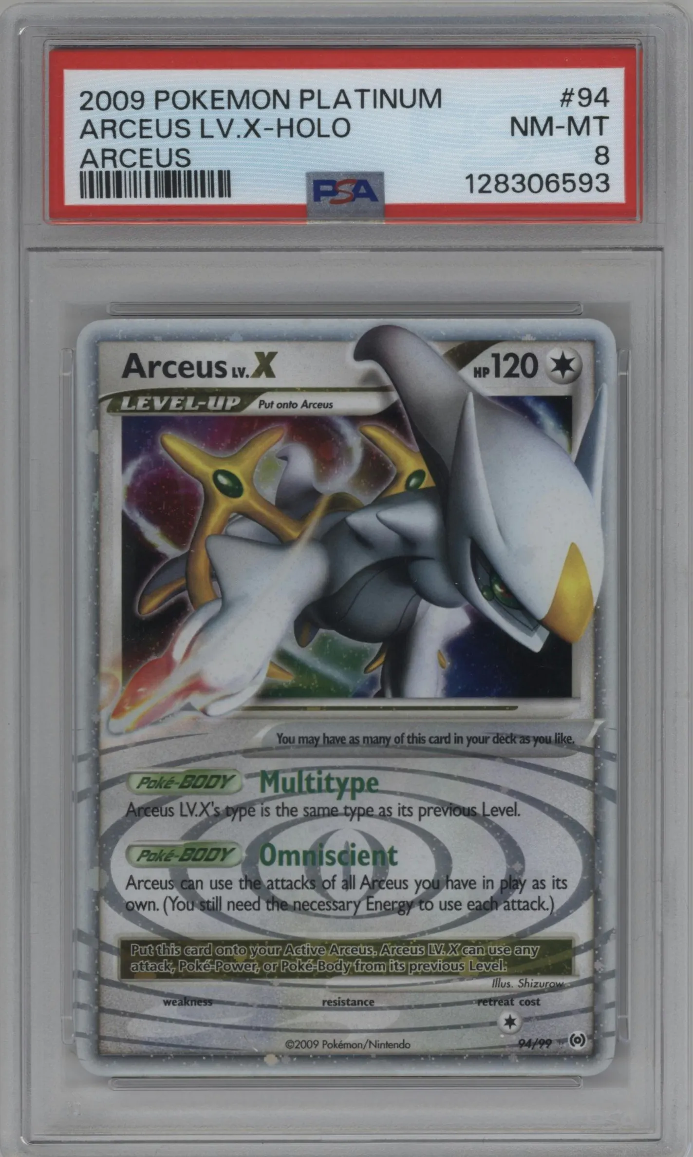 2009 Pokemon Platinum Arceus Arceus LV.X #94 PSA 8