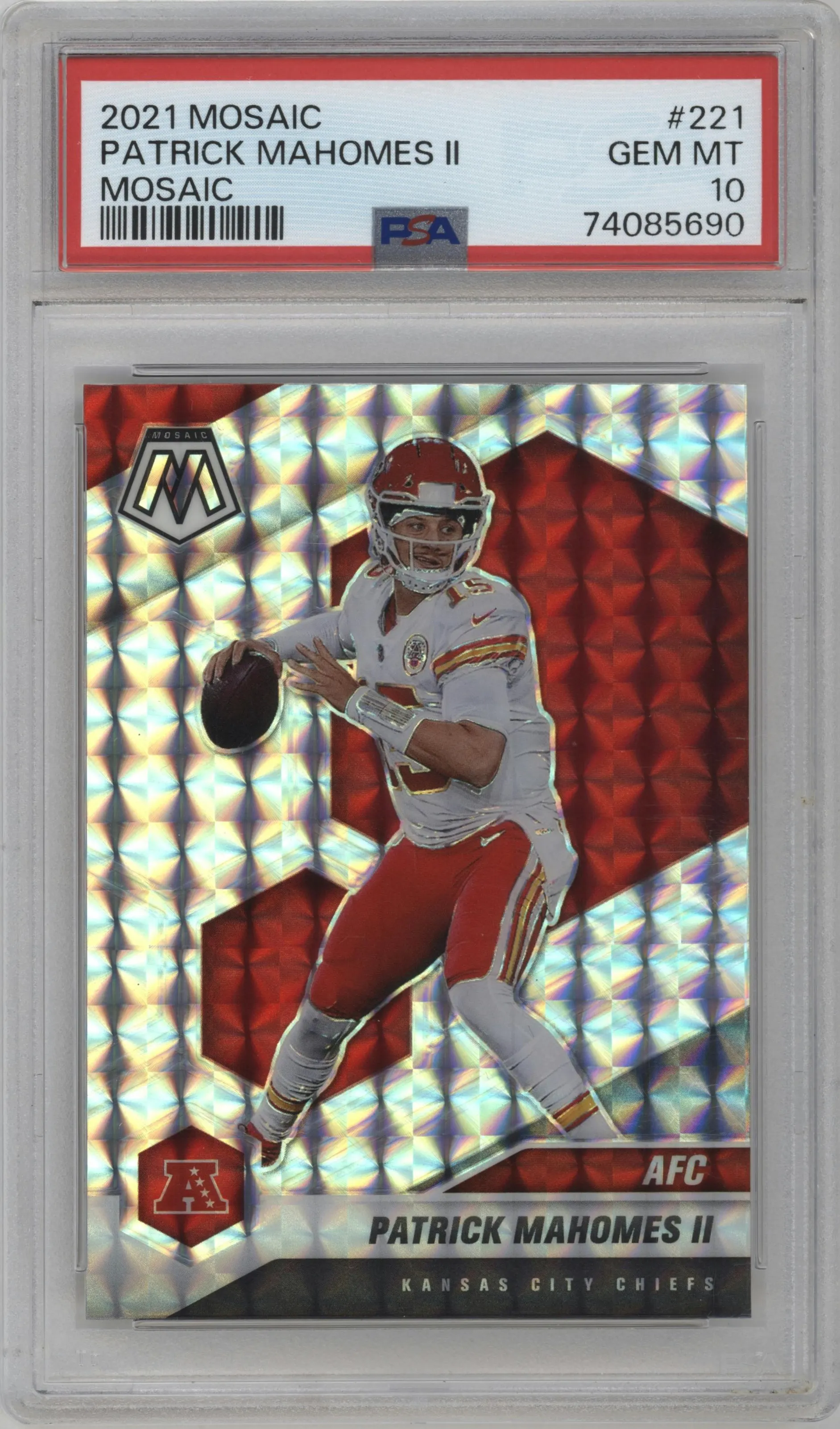 2021 Panini Mosaic Patrick Mahomes II Mosaic #221 PSA 10