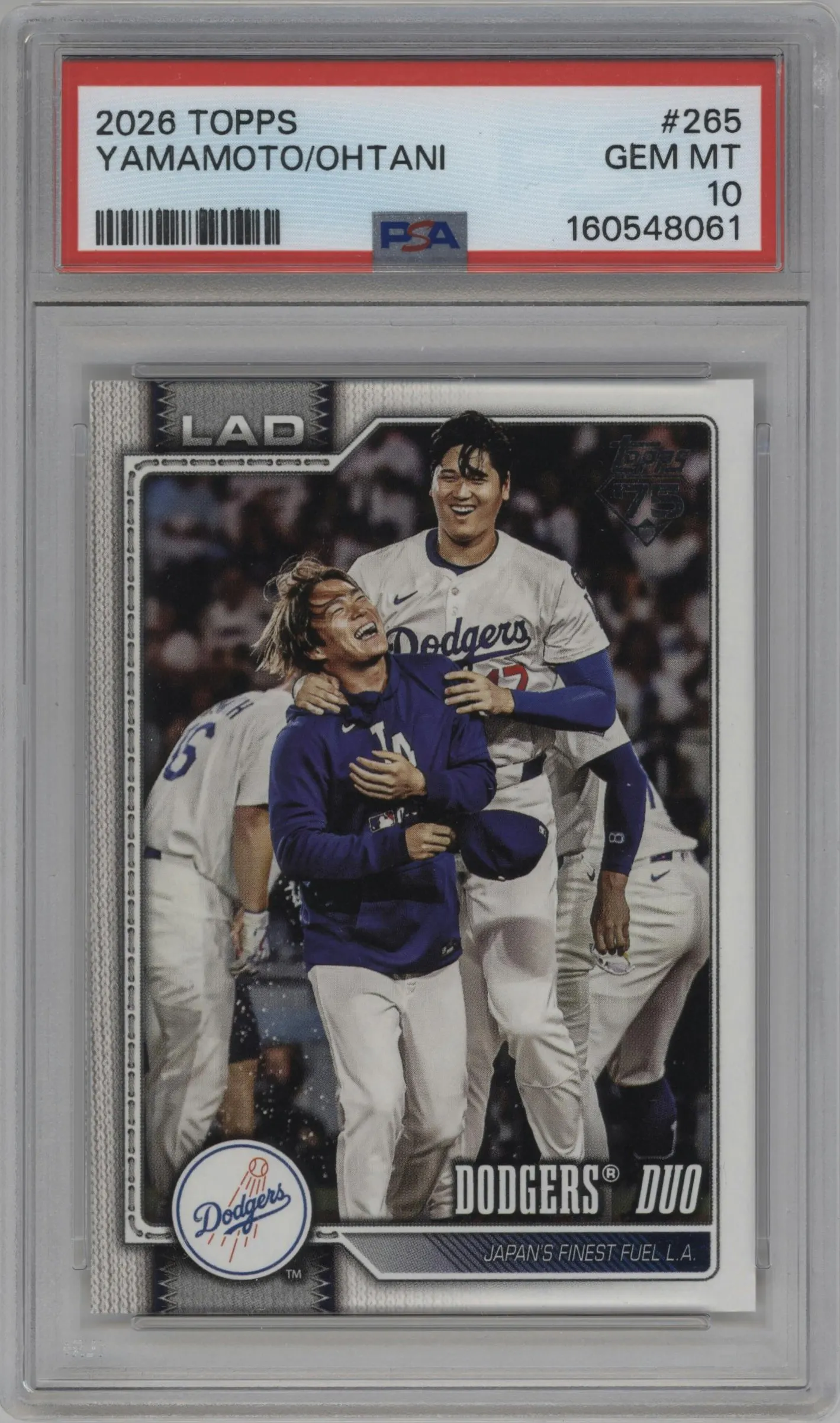 2026 Topps Dodgers Duo #265 PSA 10