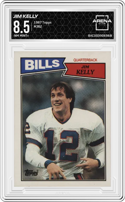 1987 Topps Jim Kelly #362 ARENA CLUB 8.5