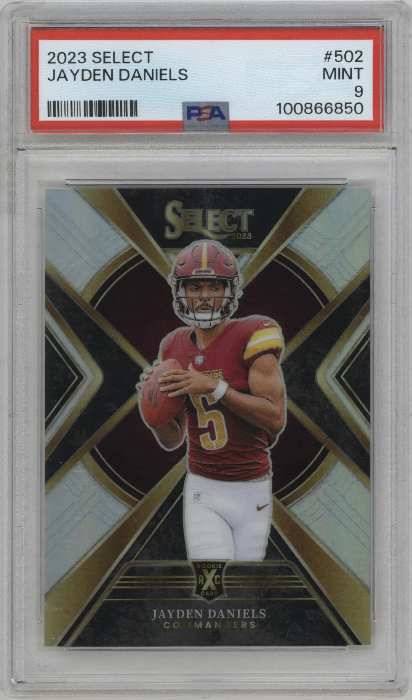 2023 Panini Select 2024 XRC Prizm Jayden Daniels #502 PSA 9