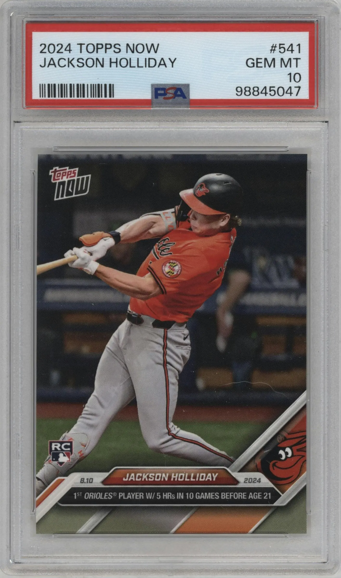 2024 Topps Now Jackson Holliday #541 PSA 10