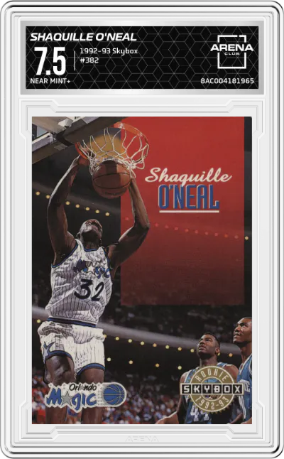 1992 Skybox Shaquille O'Neal #382 ARENA CLUB 7.5