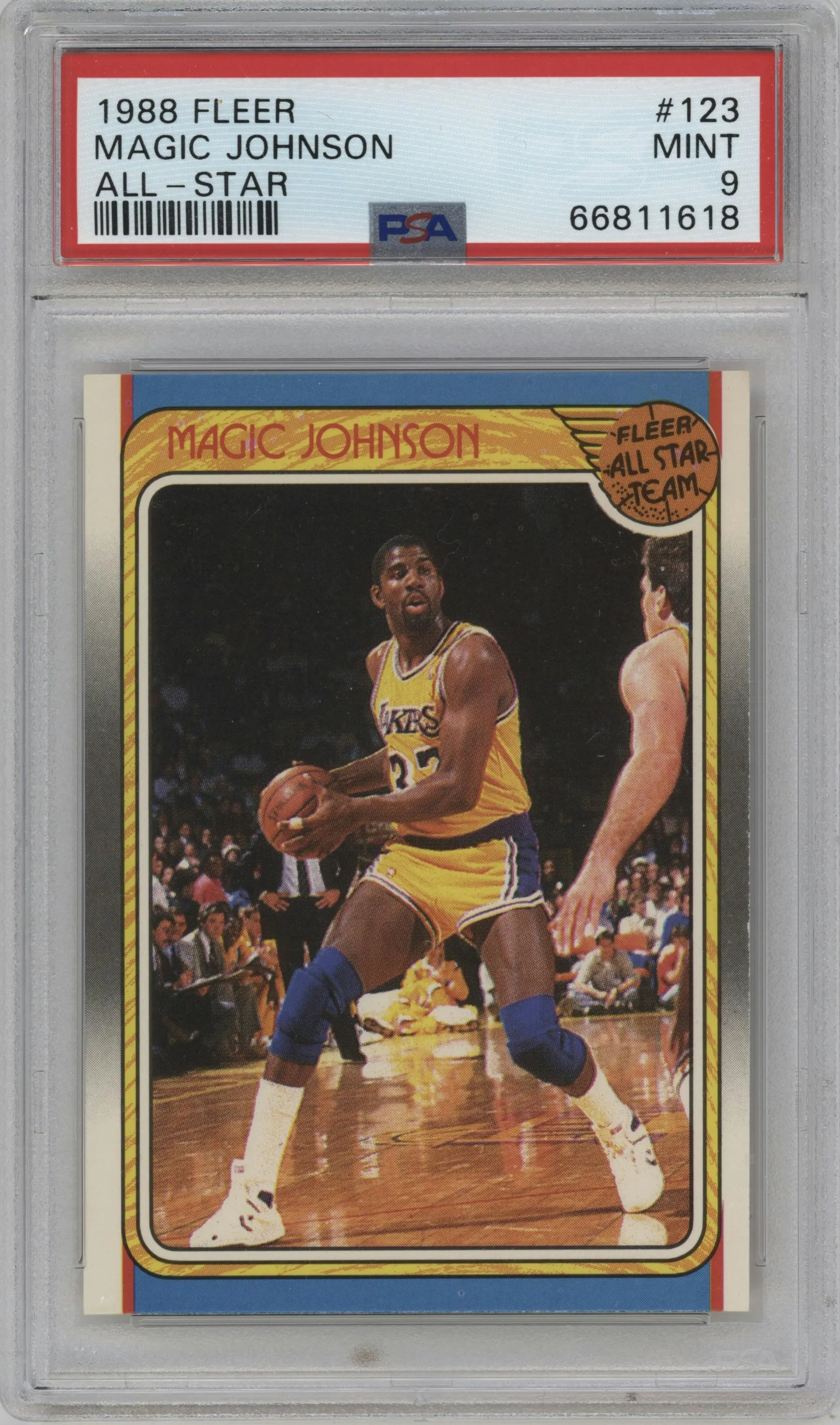 1988 Fleer Magic Johnson #123 PSA 9