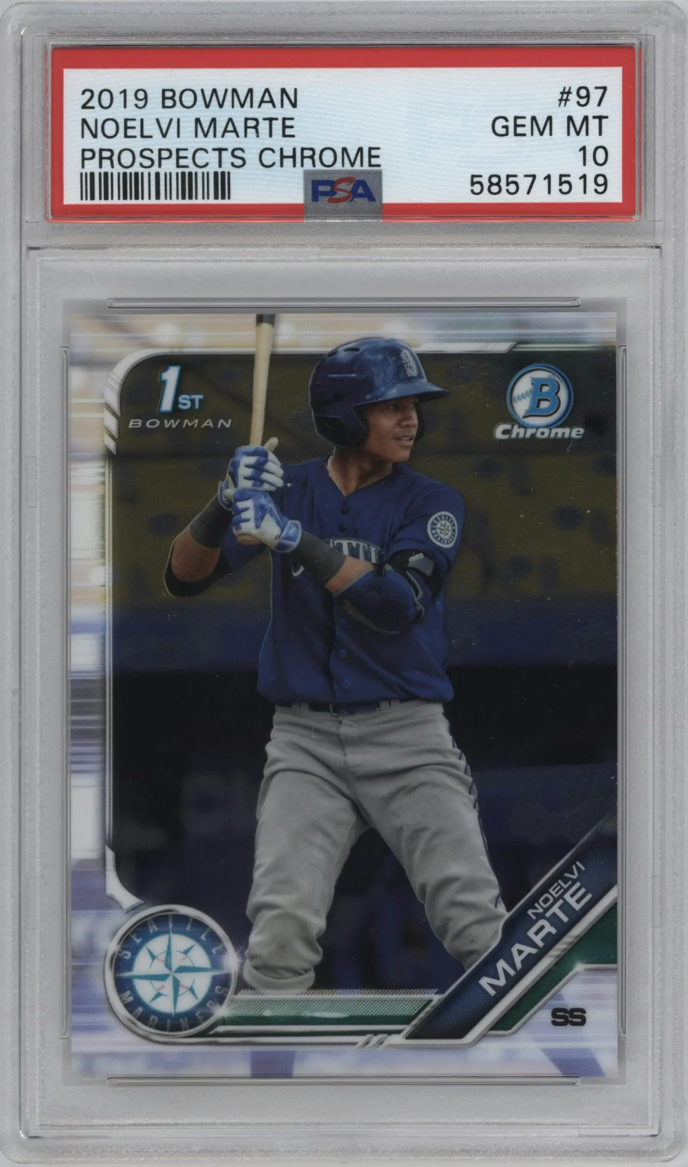 2019 Bowman Chr.Pros. Noelvi Marte PSA 10