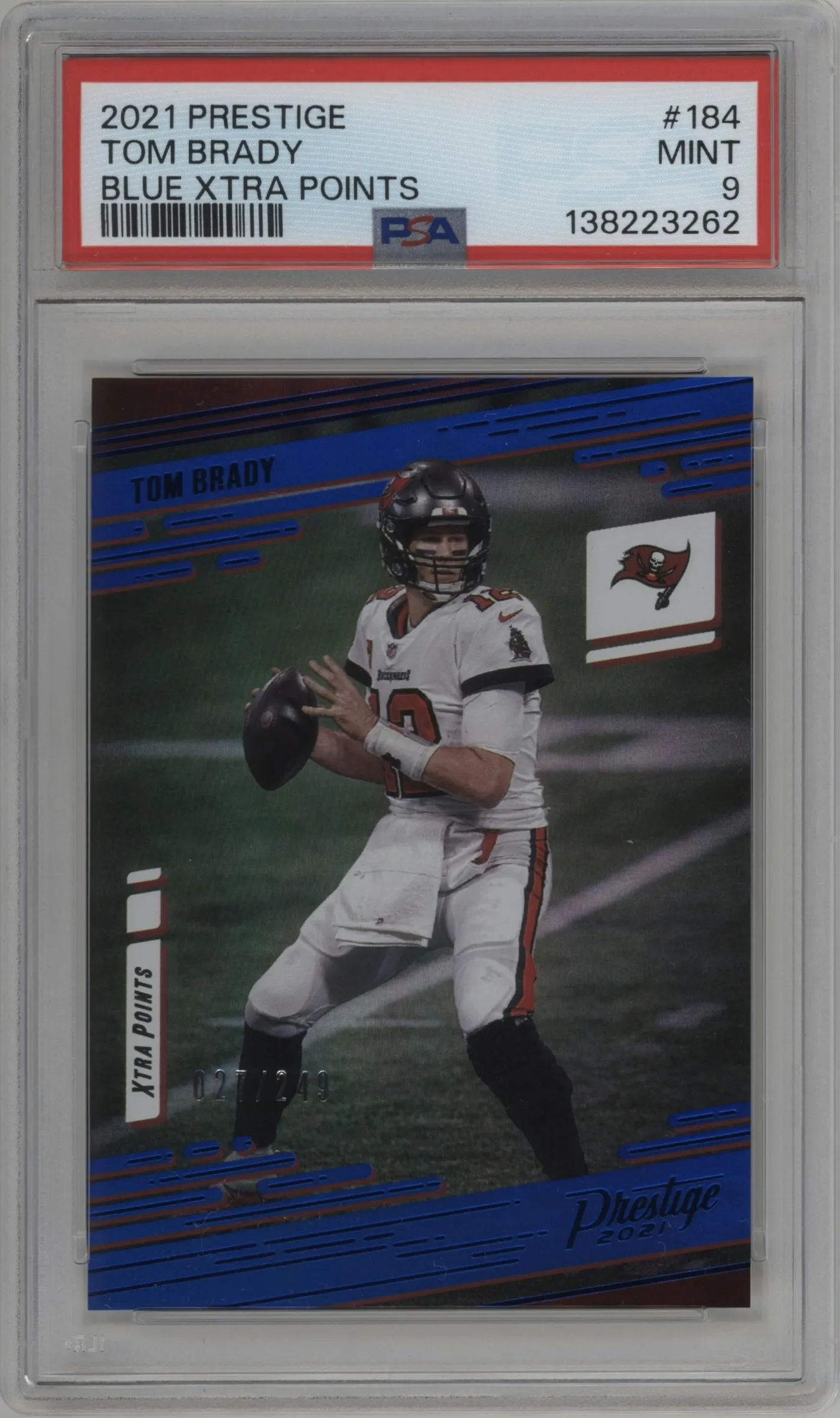 2021 Panini Prestige Tom Brady Xtra Points Blue #184 PSA 9