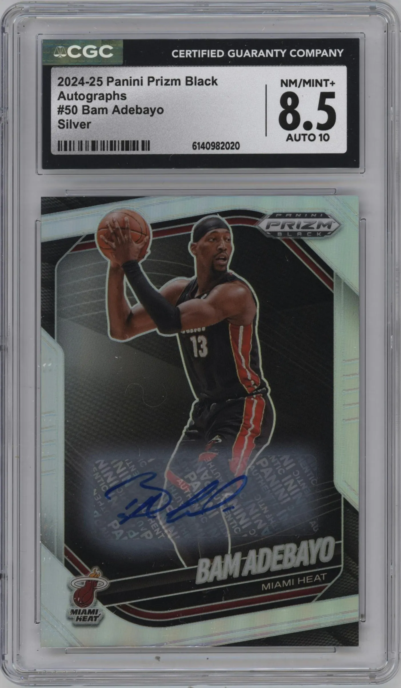 2024 Panini Prizm Black Auto Bam Adebayo CGC 8.5