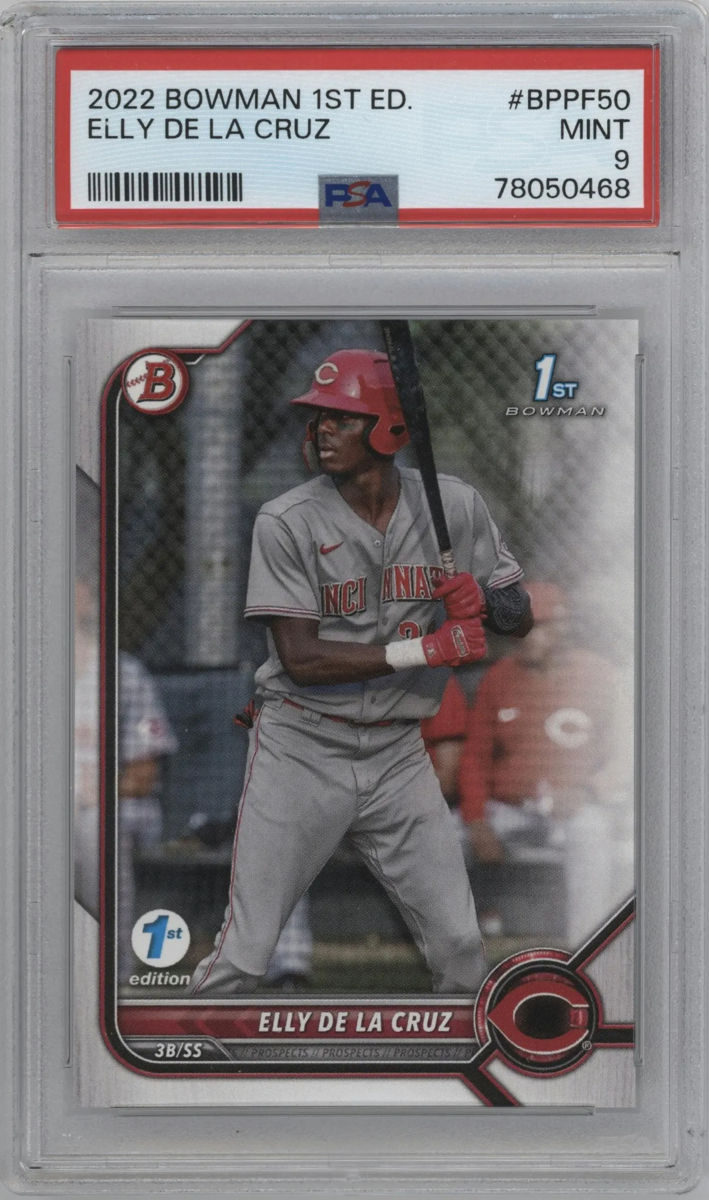 2022 Bowman 1st Edition Prospect Elly De La Cruz #BPPF-50 PSA 9