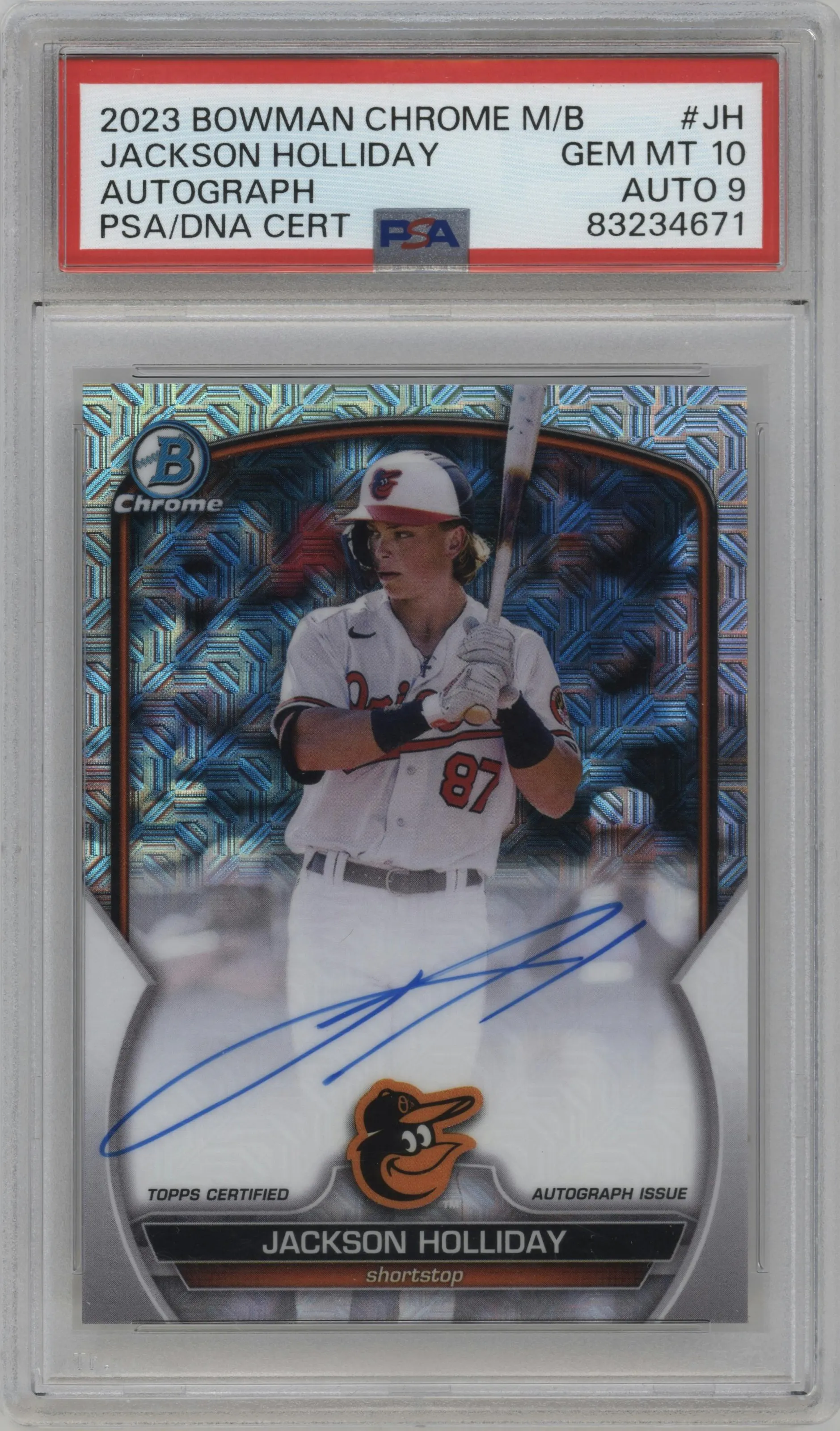 2023 Bowman Chrome Mega Box Auto Jackson Holliday #BCMA-JH PSA 10