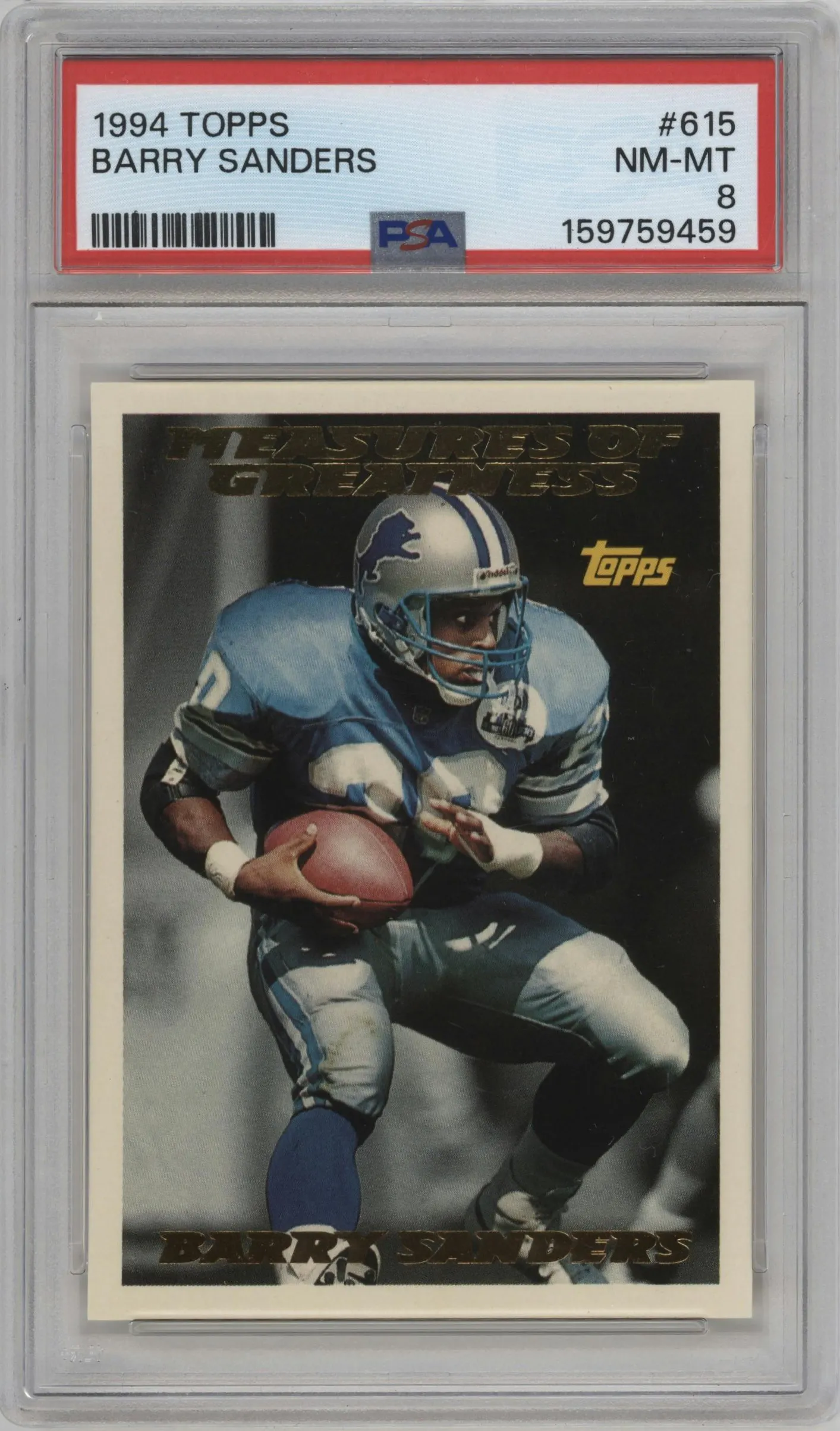 1994 Topps Barry Sanders #615 PSA 8