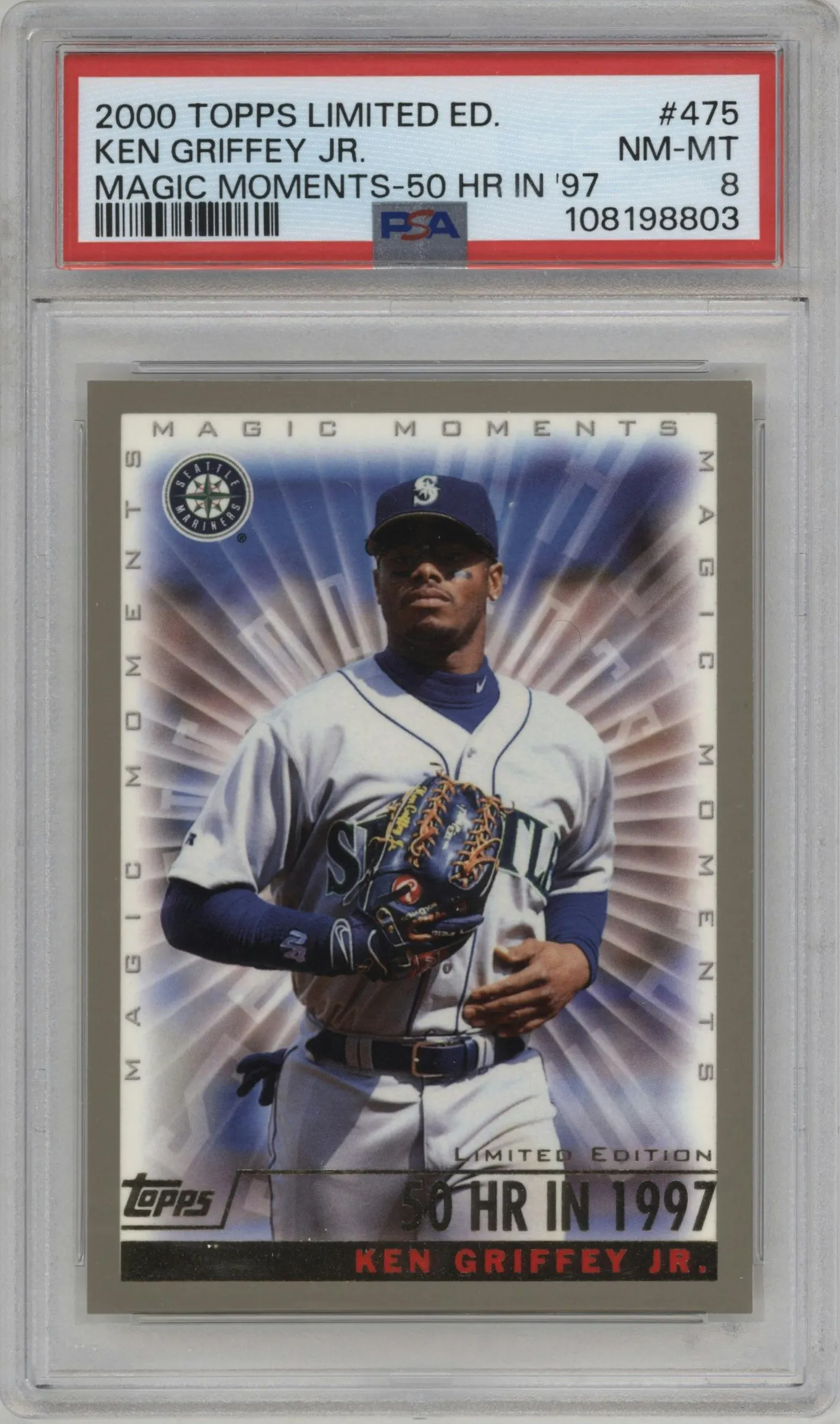 2000 Topps Variation Ken Griffey Jr. Limited Edition #475 PSA 8