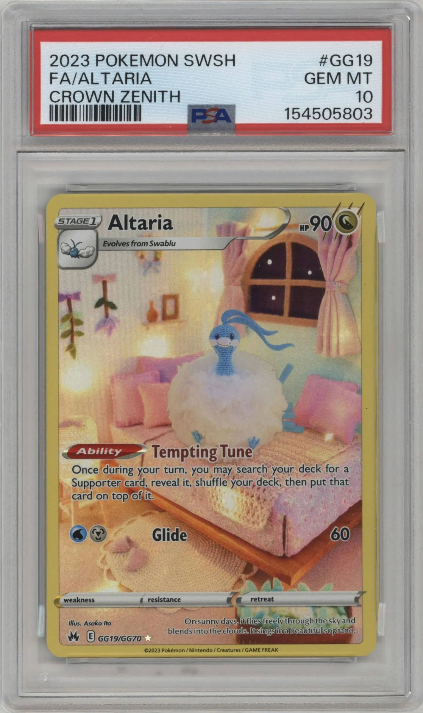 2023 Pokemon SWSH Crown Zenith GG Altaria #GG19 PSA 10