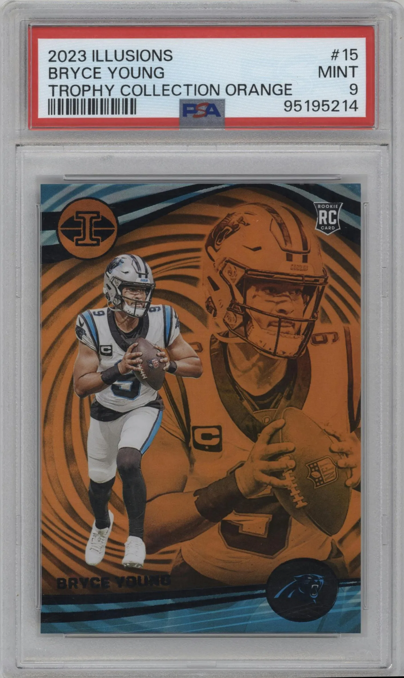 2023 Panini Illusions Bryce Young Trophy Collection Orange #15 PSA 9