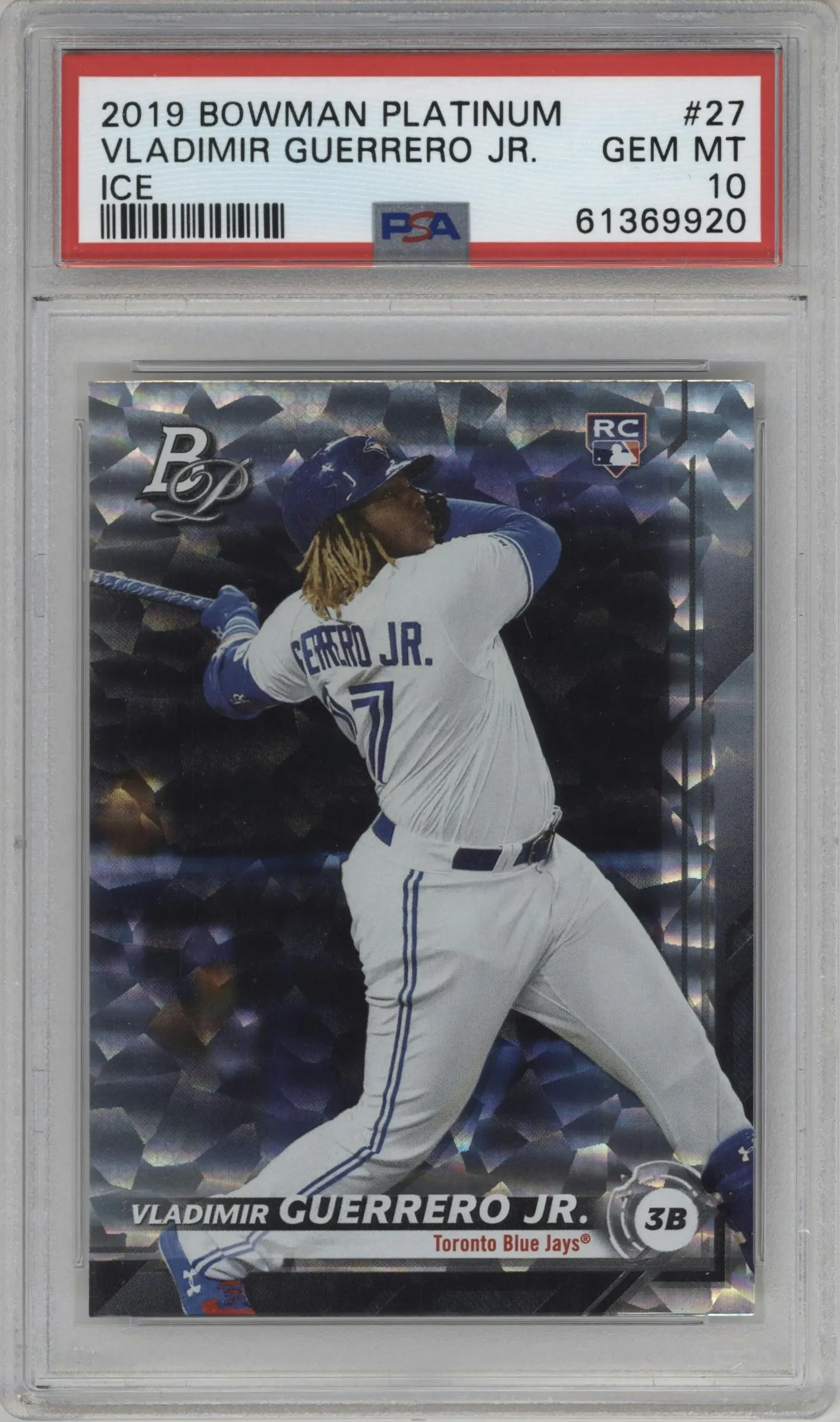 2019 Bowman Platinum SP Vladimir Guerrero Jr. Ice #27 PSA 10