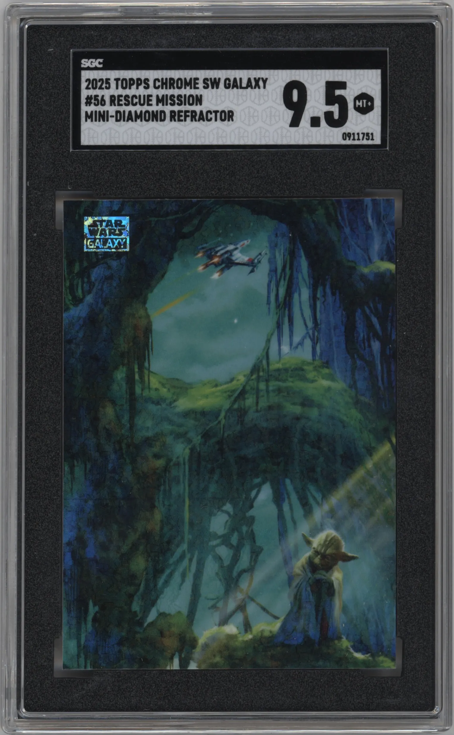 2025 Topps Chrome Star Wars Galaxy Rescue Mission Mini Diamond Refractor #56 SGC 9.5