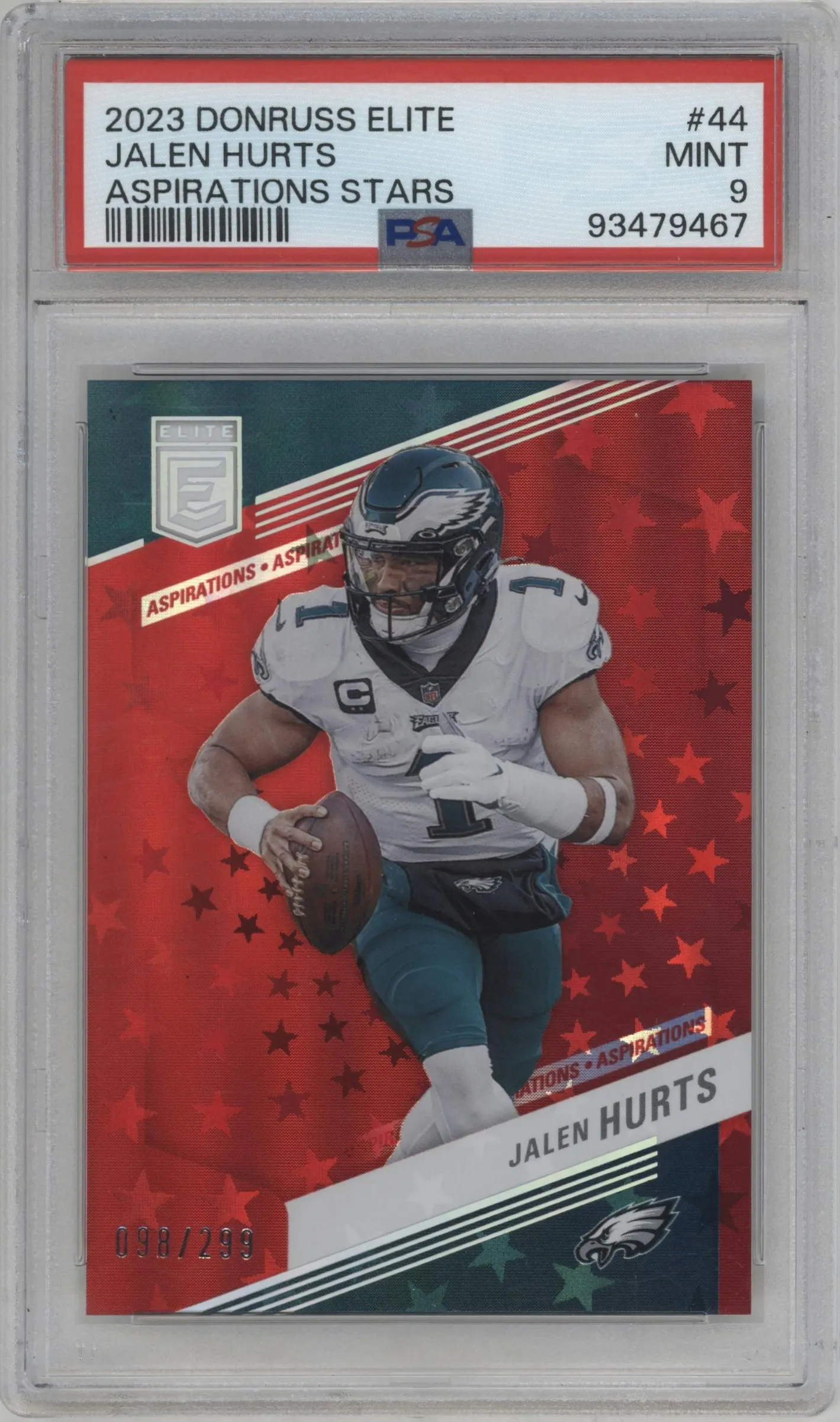 2023 Donruss Elite Jalen Hurts Aspirations Stars PSA 9