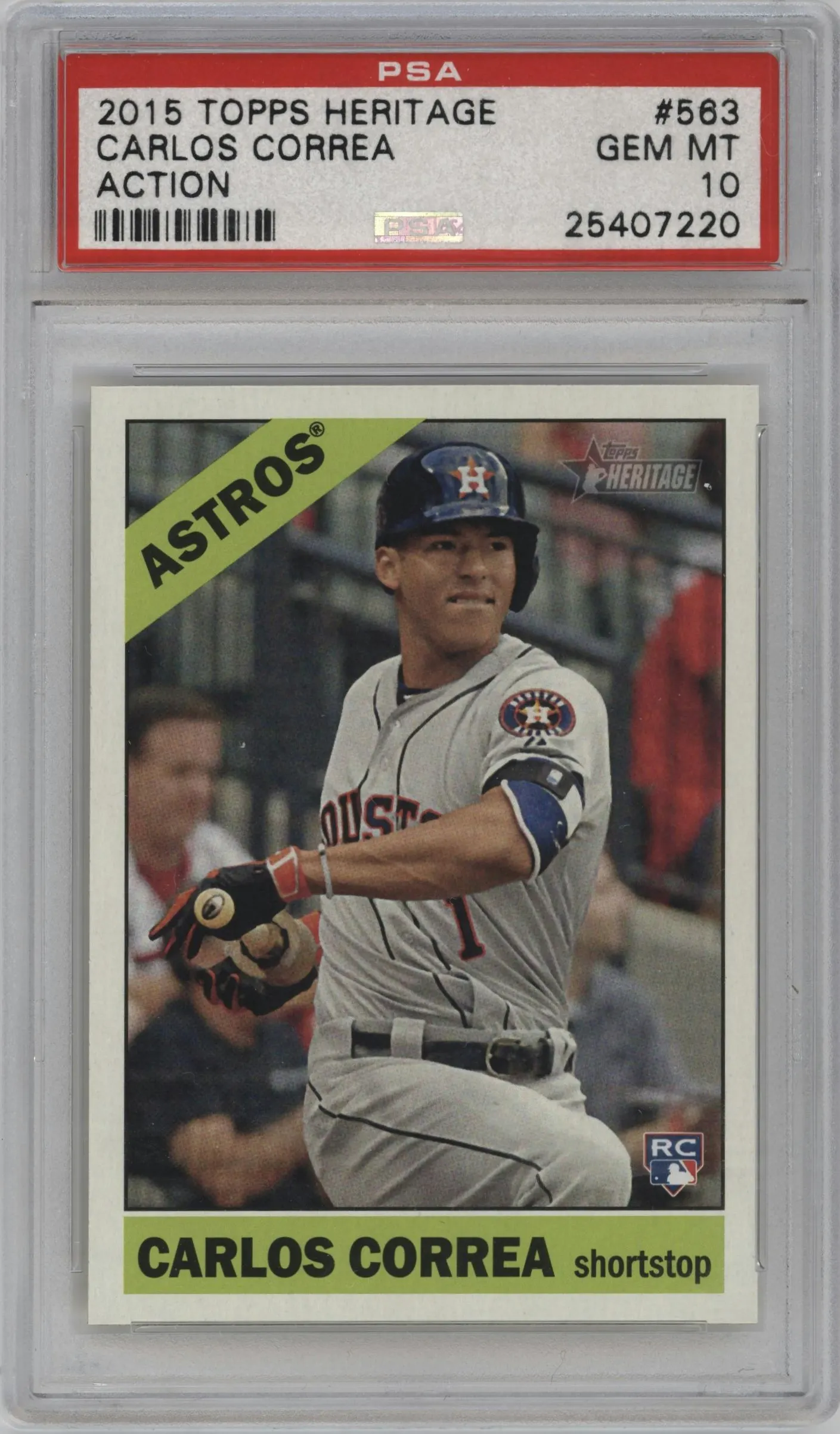 2015 Topps Heritage High Number Action Image Variation Carlos Correa #563 PSA 10