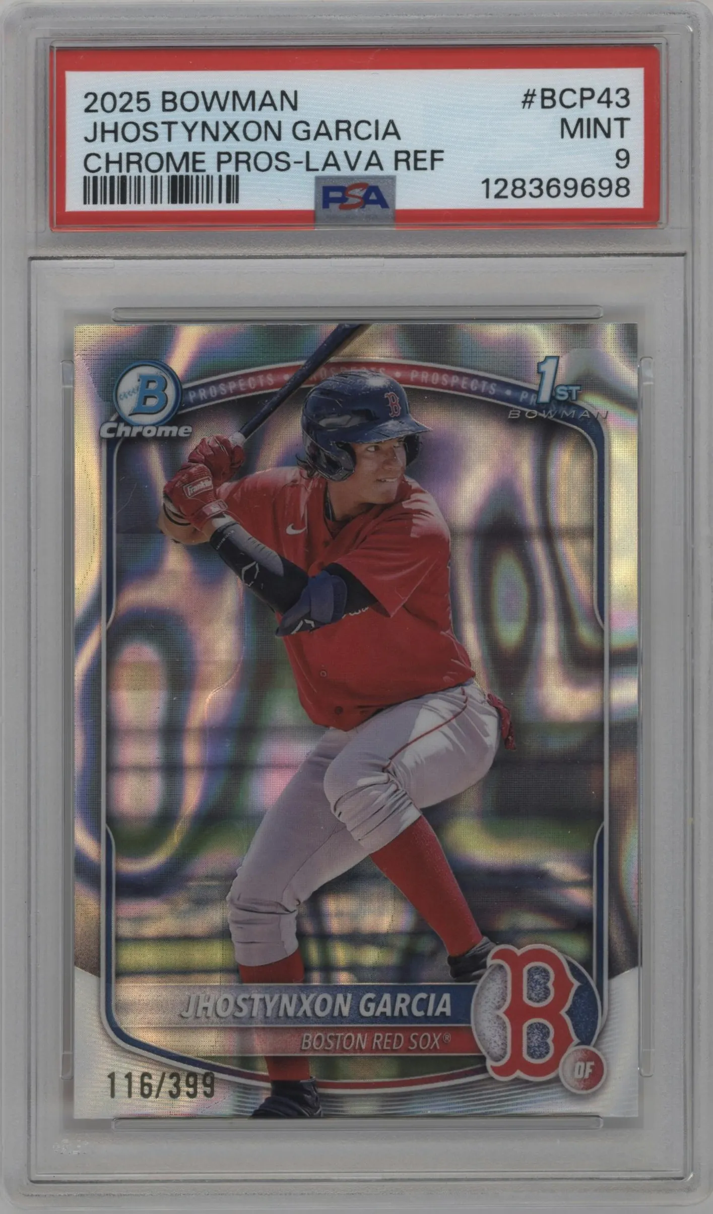2025 Bowman Chr.Pros Jhostynxon Garcia Lava Refractor #BCP-43 PSA 9