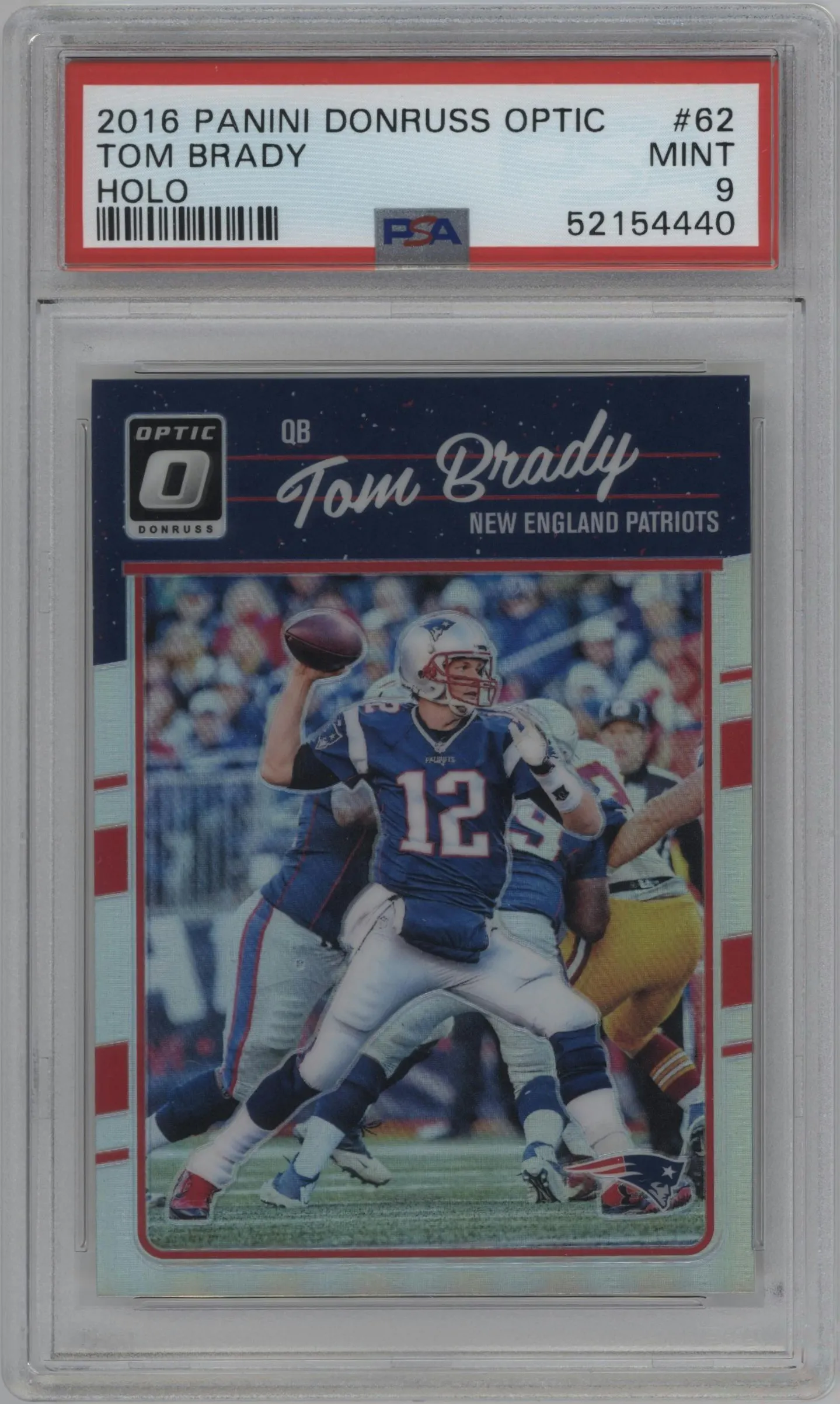 2016 Panini Donruss Optic Tom Brady Holo #62 PSA 9