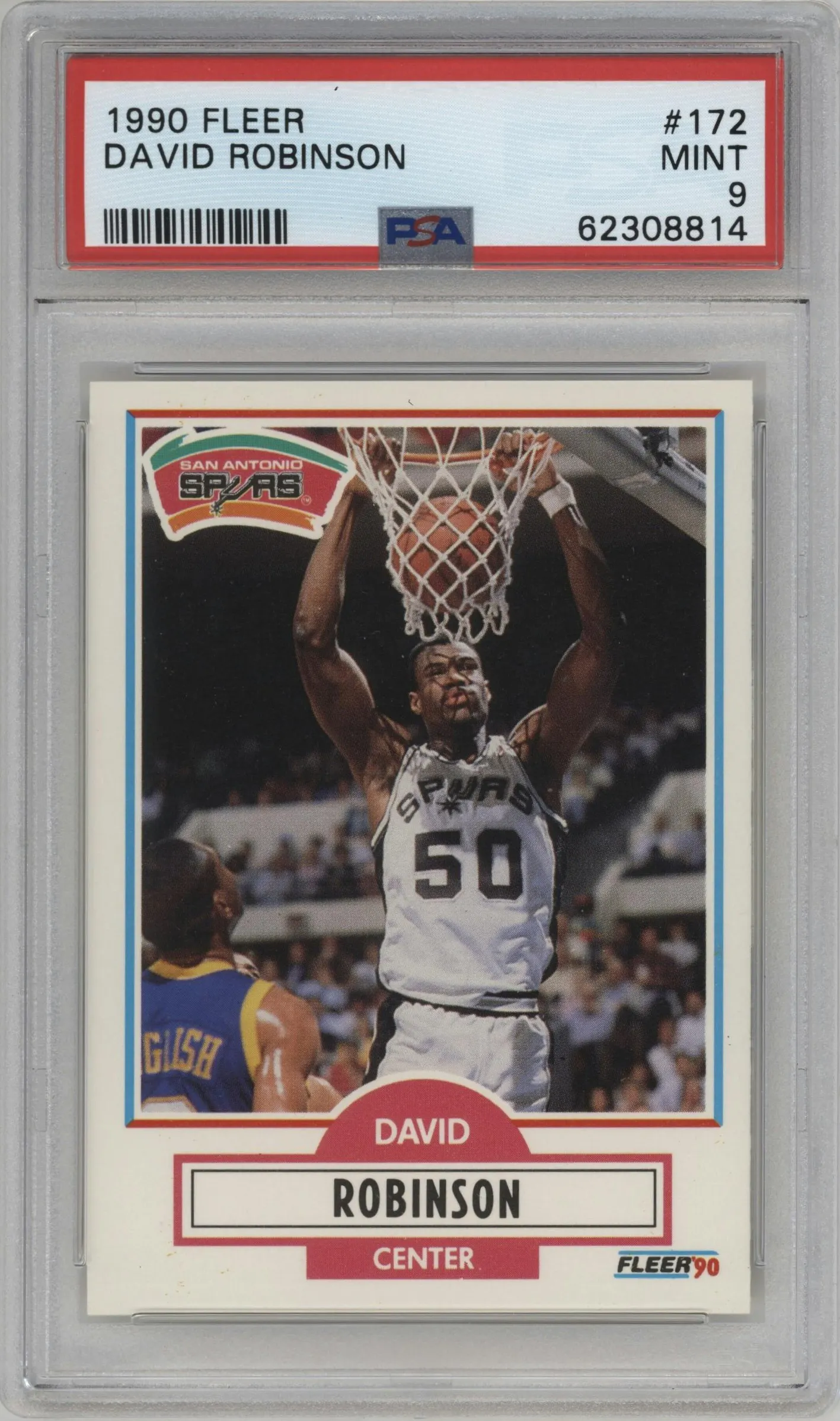 1990 Fleer David Robinson #172 PSA 9