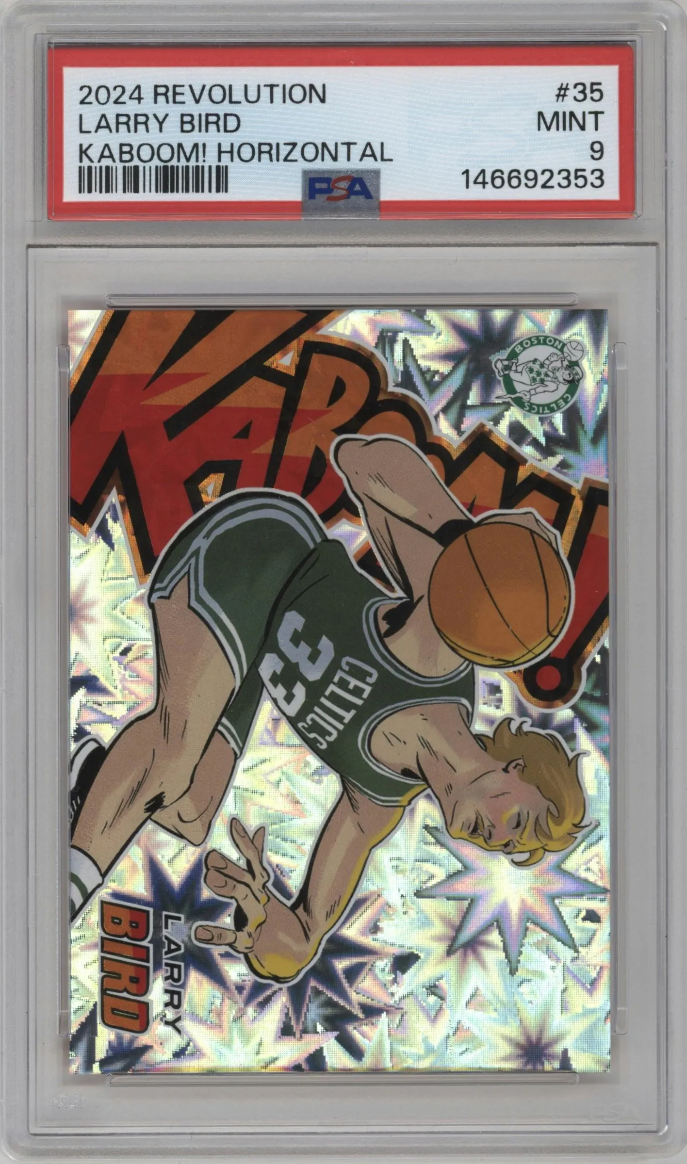 2024 Panini Revolution Kaboom! Horizontal Larry Bird #35 PSA 9