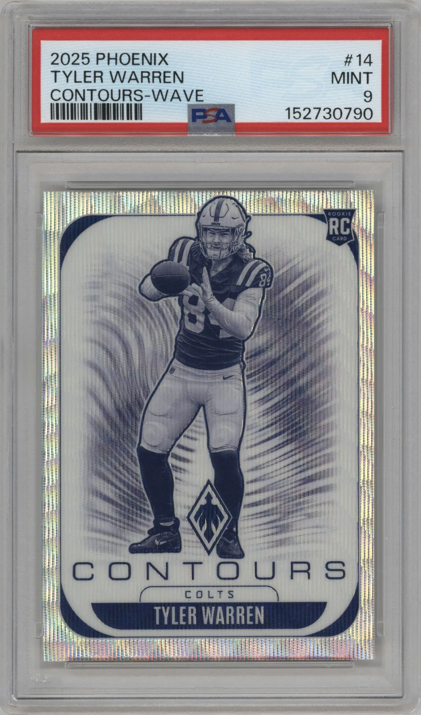 2025 Panini Phoenix Contours Tyler Warren Wave Prizm #14 PSA 9
