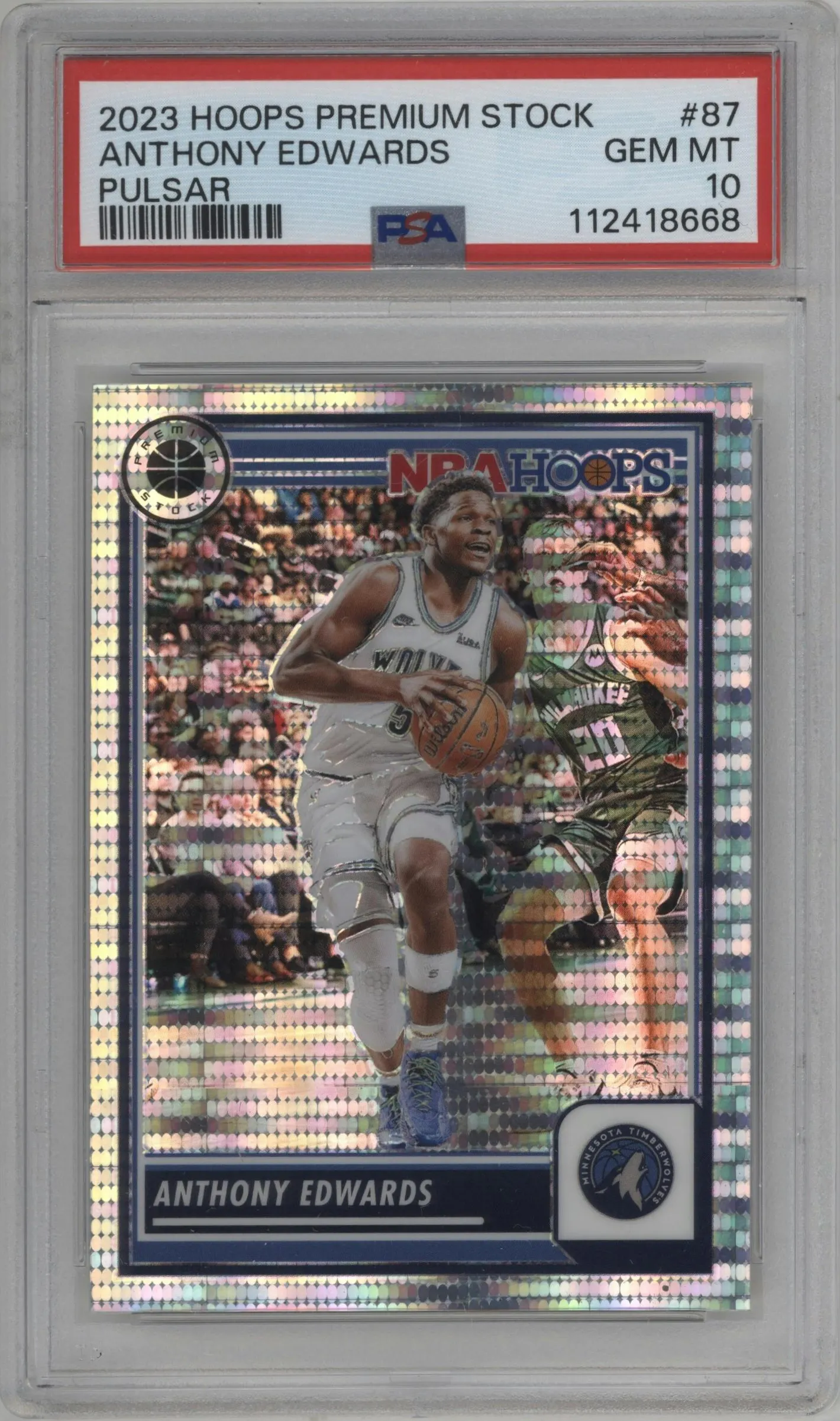 2023 Panini Hoops Premium Stock Anthony Edwards Pulsar #87 PSA 10