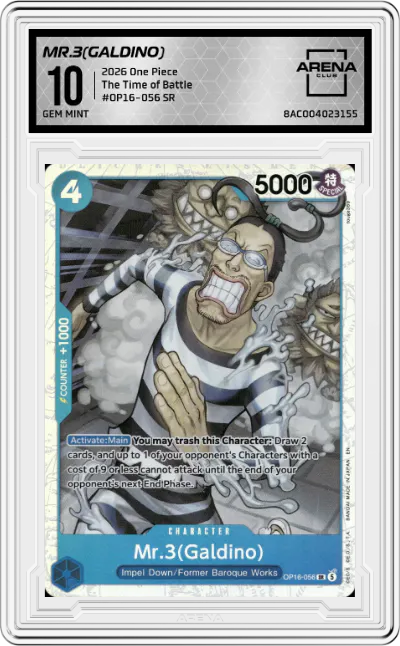 2026 One Piece The Time of Battle Mr.3(Galdino) SR #OP16-056 SR ARENA CLUB 10