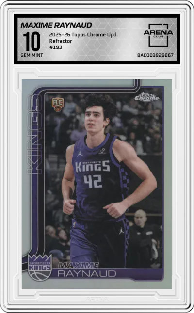 2025 Topps Chrome Update Maxime Raynaud Refractor #193 ARENA CLUB 10