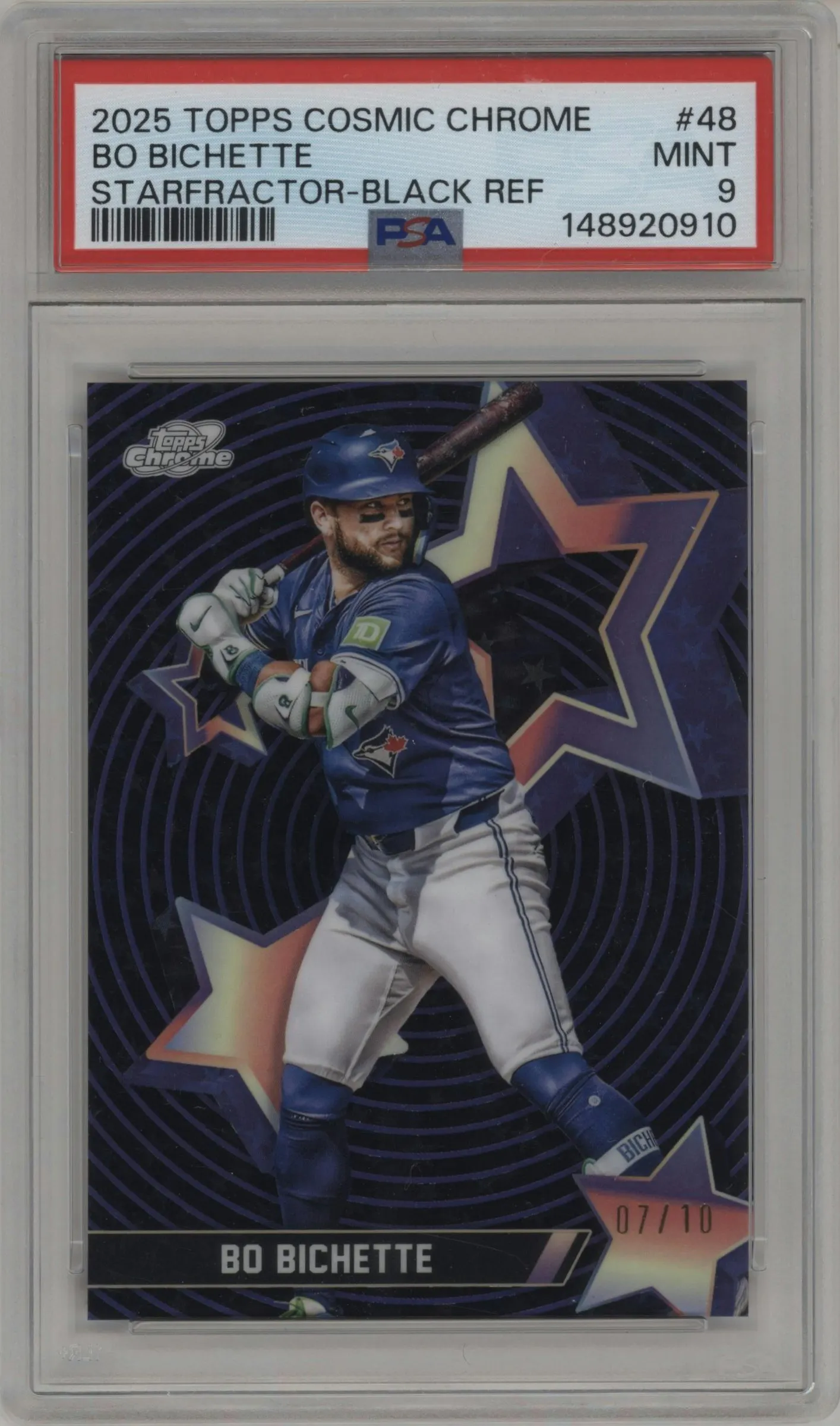2025 Topps Chrome Cosmic Starfractor Bo Bichette Black Refractor #SF-48 PSA 9