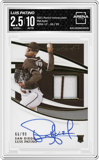 2021 Panini Immaculate Collection Mat.Auto Luis Patino #IMA-LP ARENA CLUB 2.5