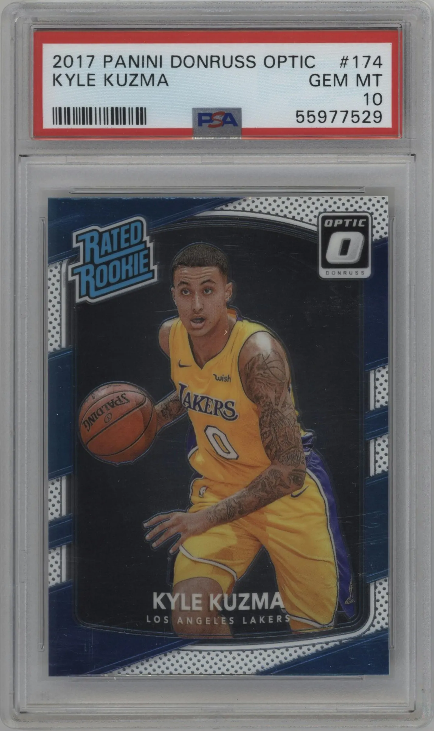 2017 Panini Donruss Optic Rated Rookie Kyle Kuzma #174 PSA 10